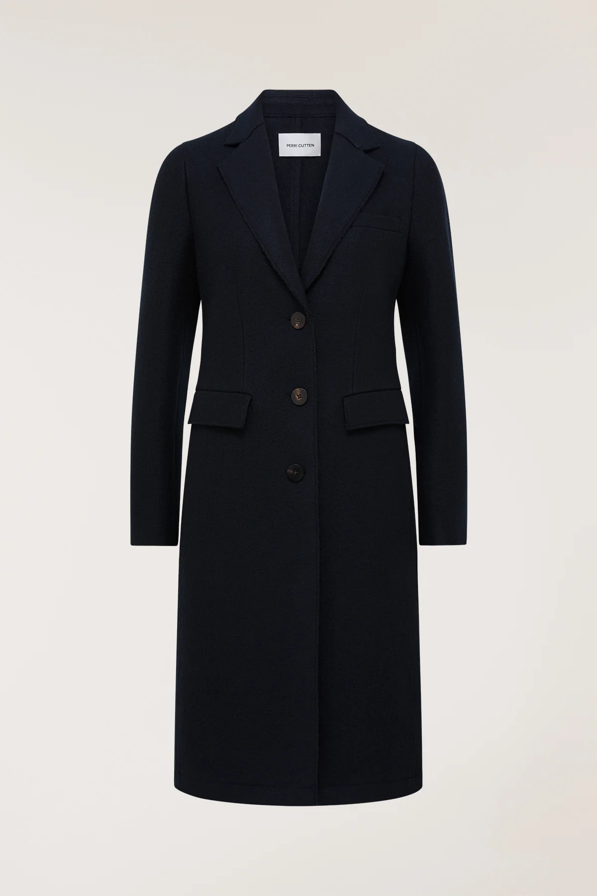 Felted Wool Coat - Navy - Image 3
