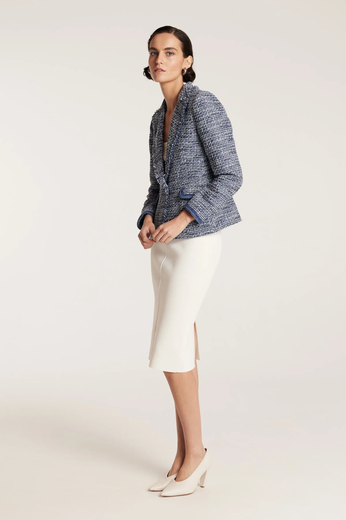 Tweed Blazer - Navy - Image 3