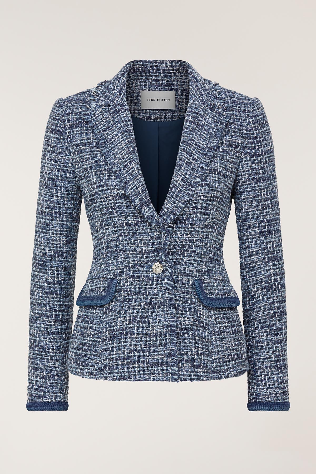 Tweed Blazer - Navy - Image 6