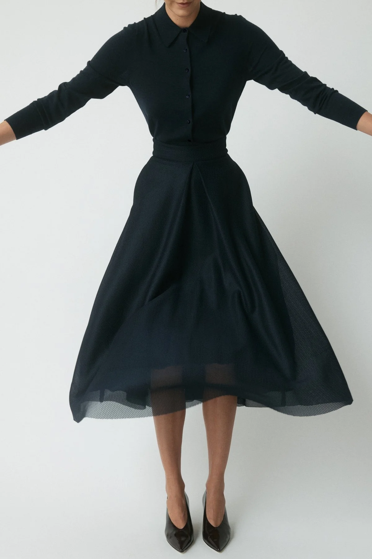 Statement Skirt - Navy - Image 5
