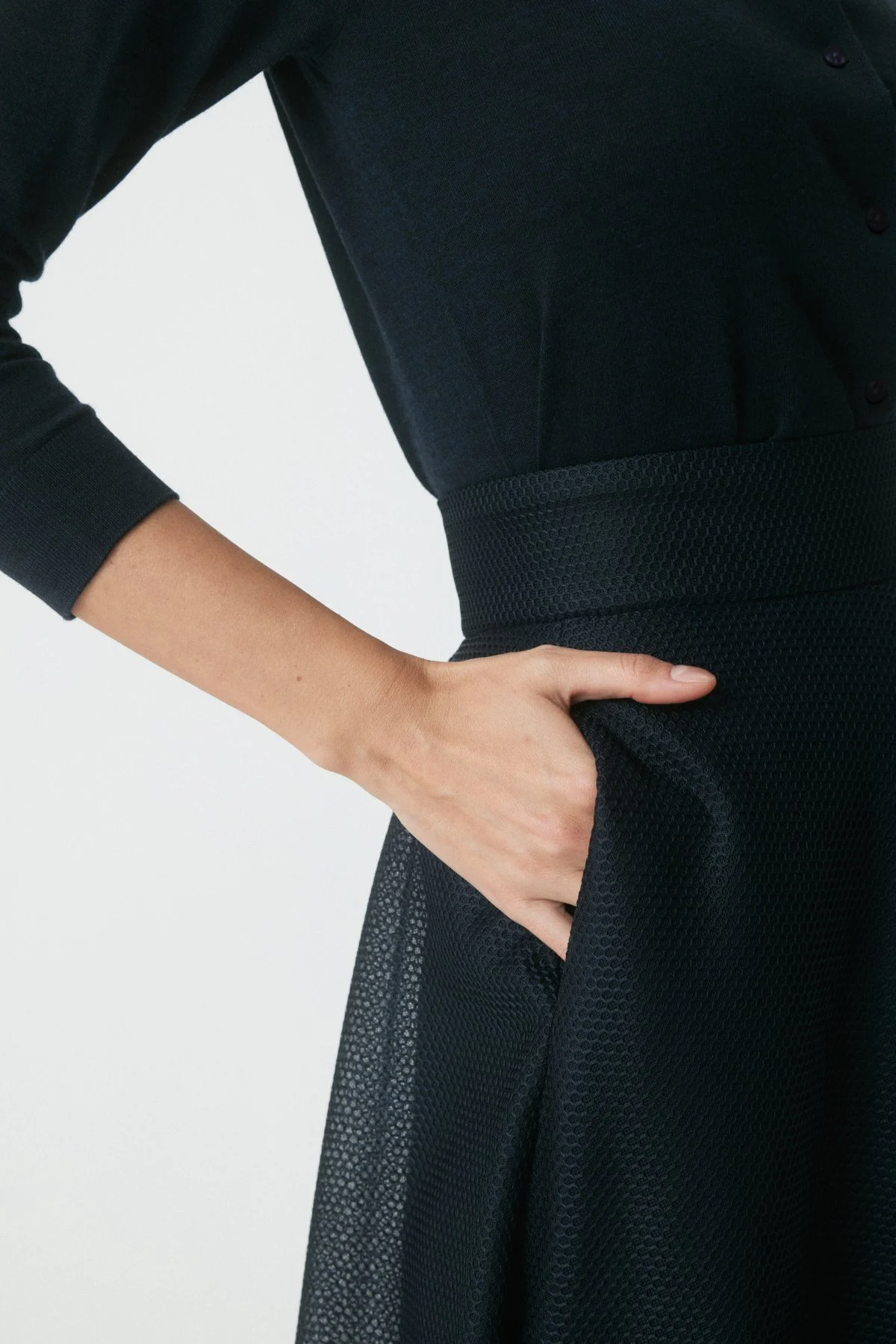 Statement Skirt - Navy - Image 7