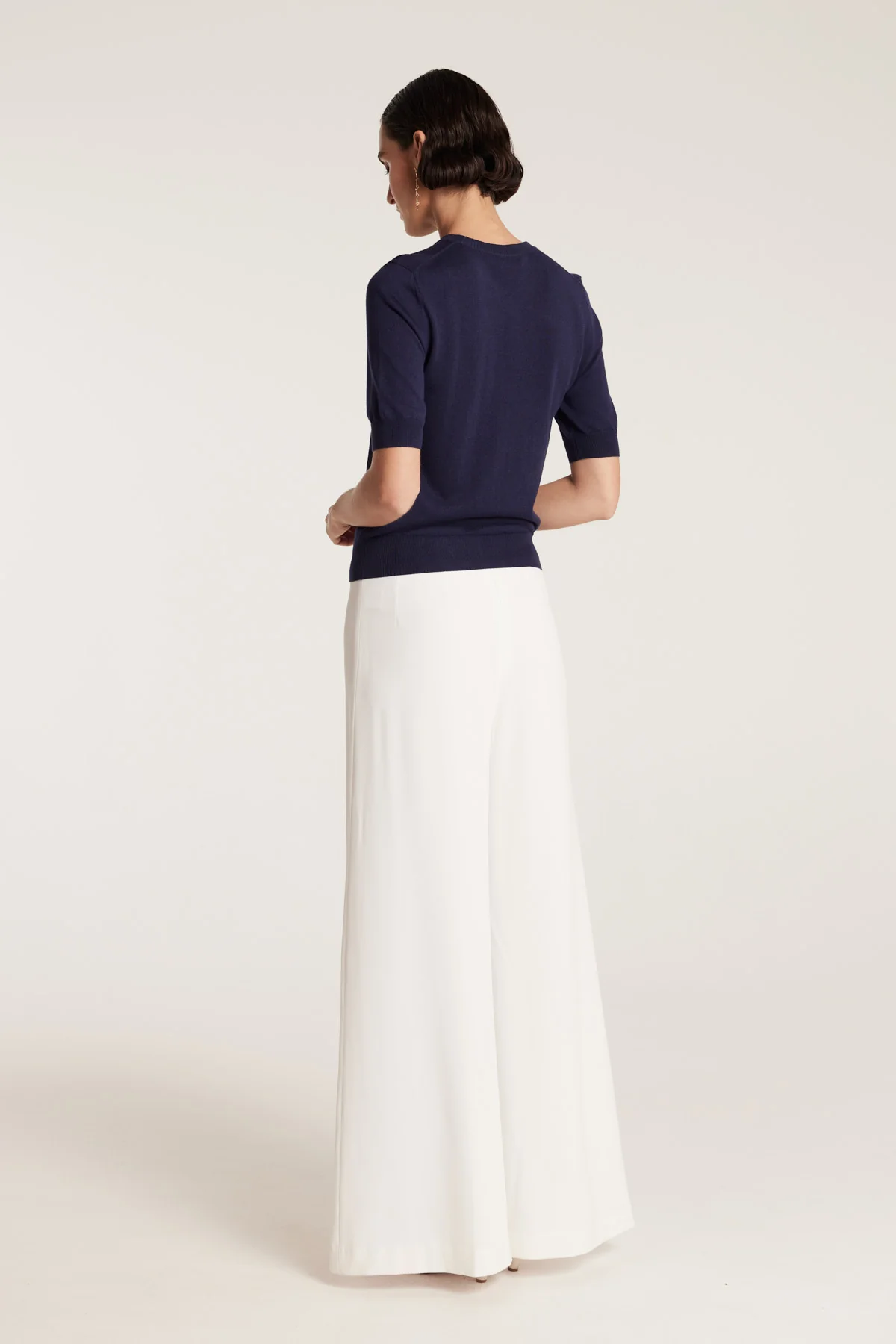 Silk Cashmere Knit Top - Navy - Image 4