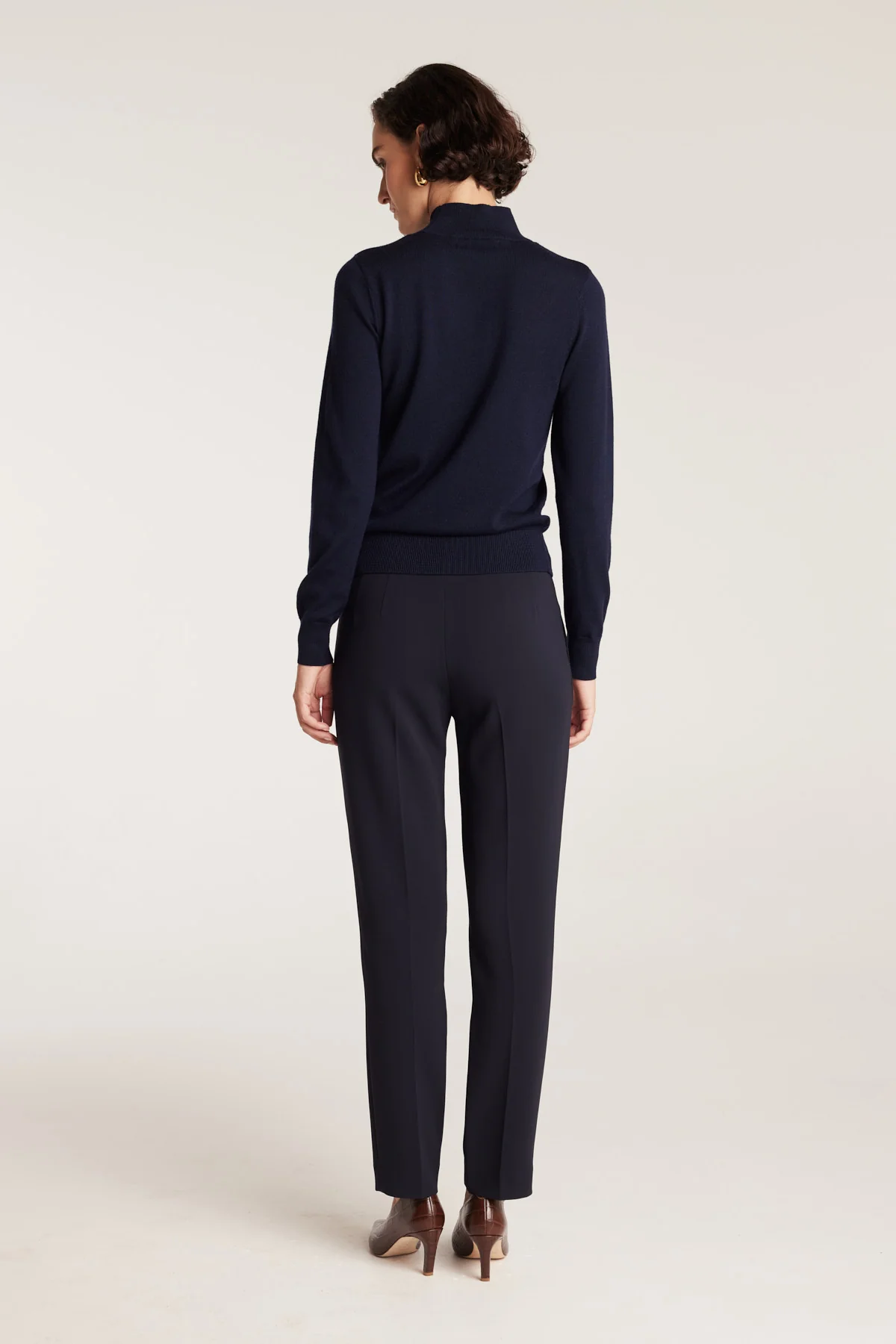 Merino Wool Jumper - Navy - Image 5