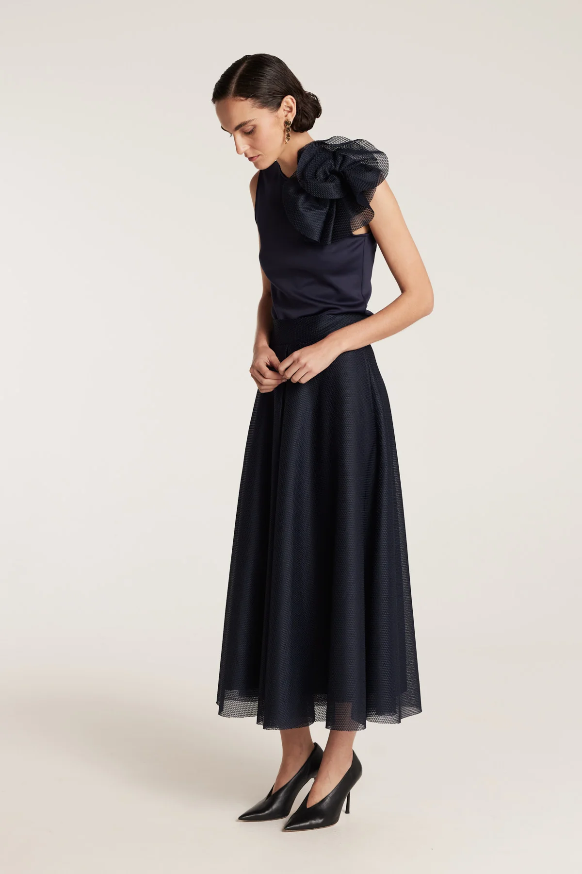 Rosette Top - Navy - Image 3