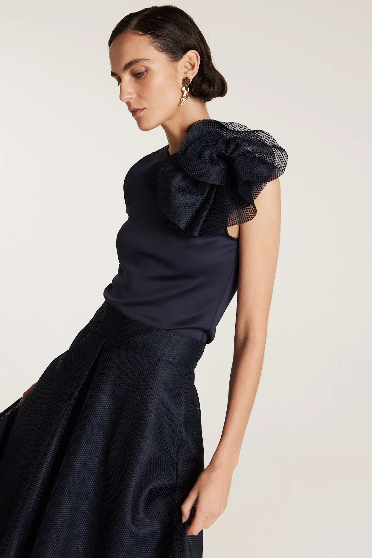 Rosette Top - Navy - Image 8