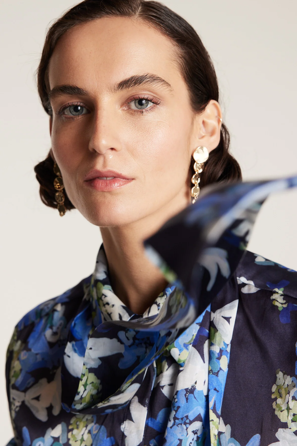 Organza Print Shirt - Navy/Print - Image 2