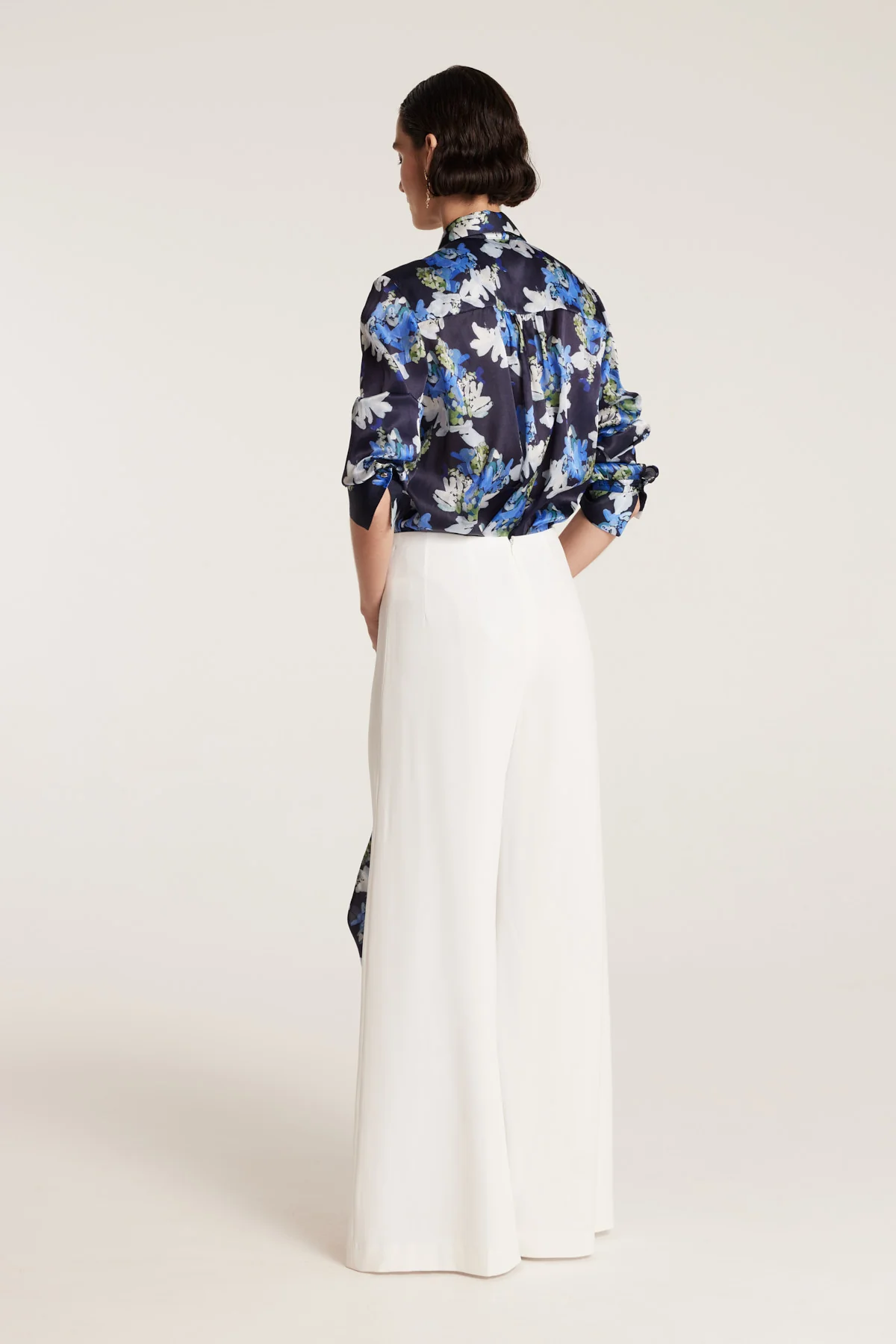 Organza Print Shirt - Navy/Print - Image 4