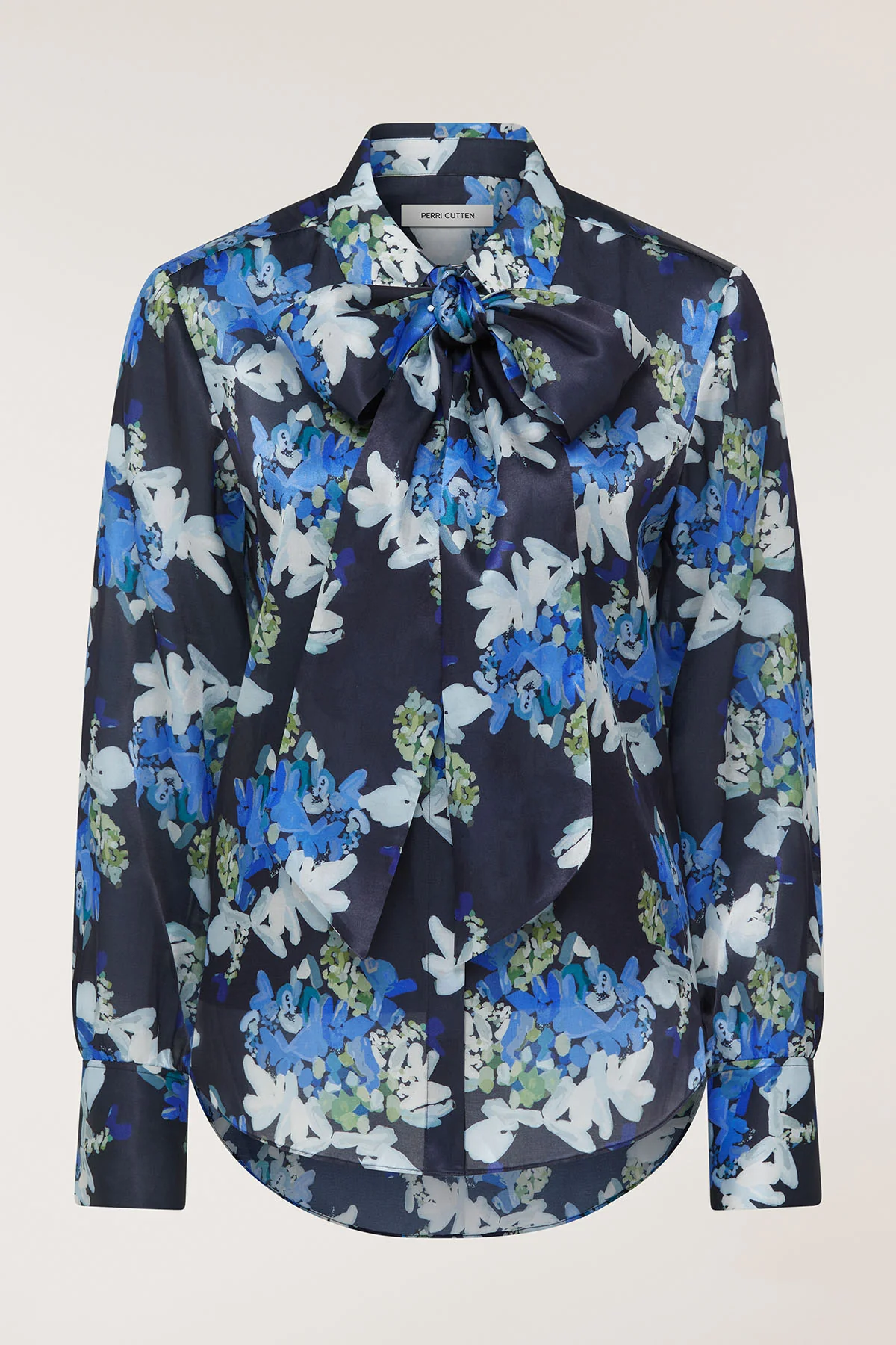 Organza Print Shirt - Navy/Print - Image 6