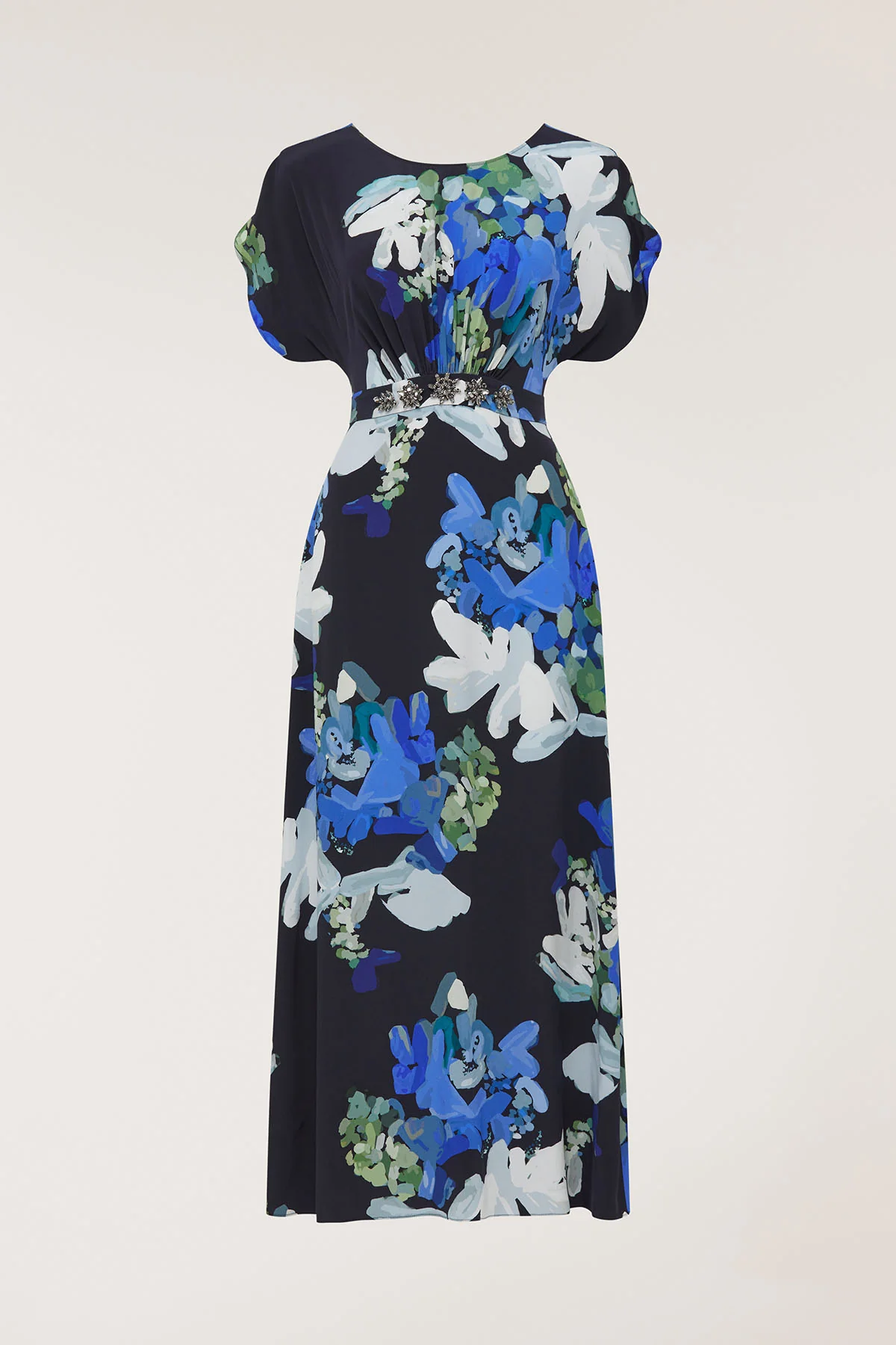 Irina Silk Dress - Navy/Print - Image 6