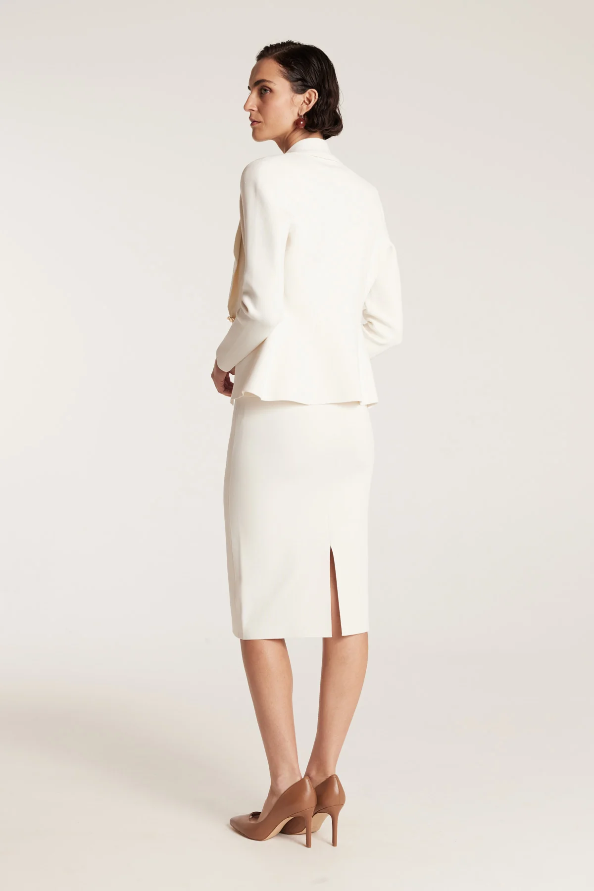 Milano Crepe Knit Jacket - Neutral - Image 4