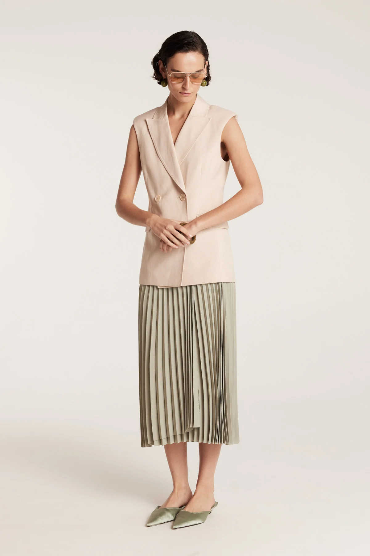 Sleeveless Jacket - Neutral - Image 10