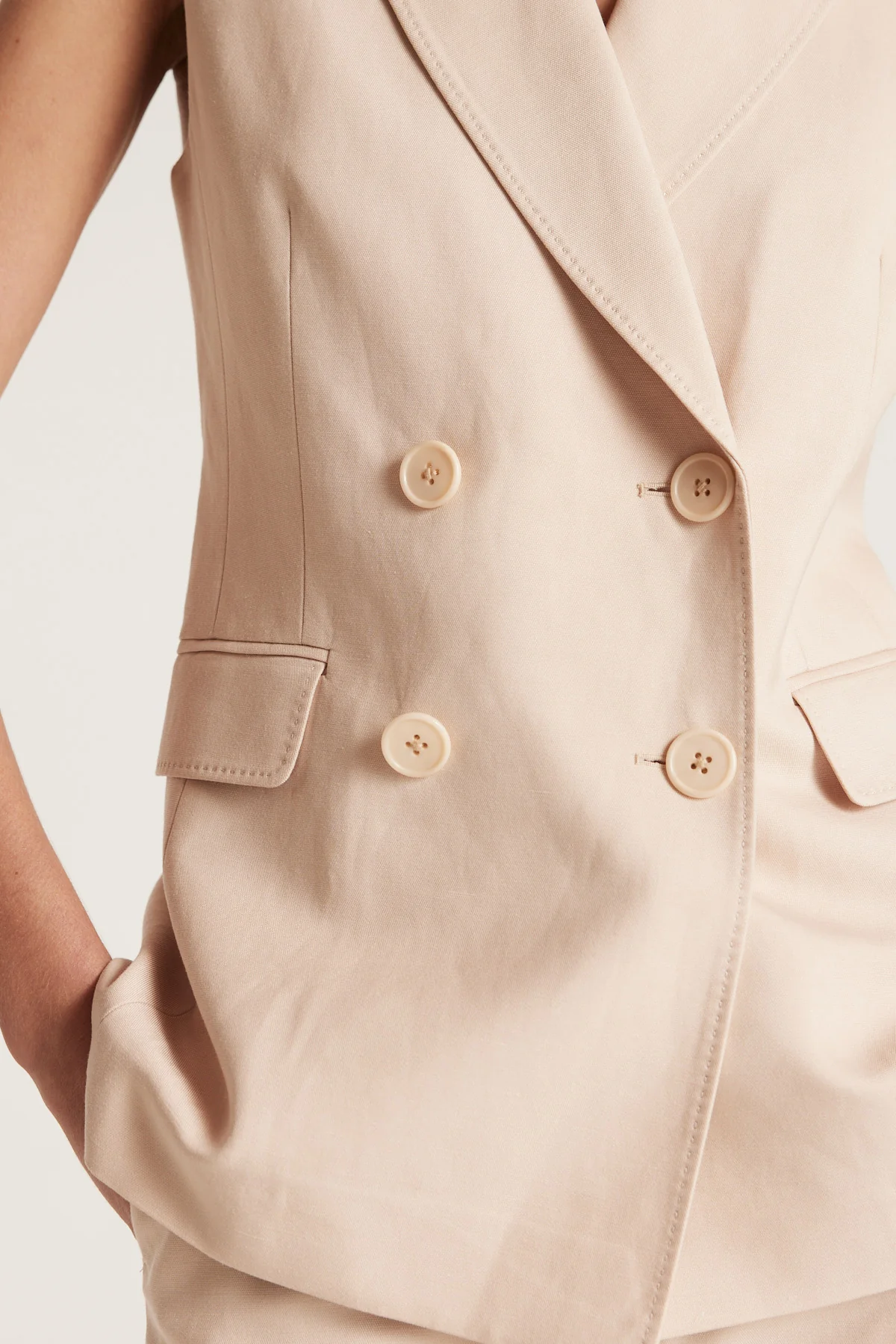 Sleeveless Jacket - Neutral - Image 8