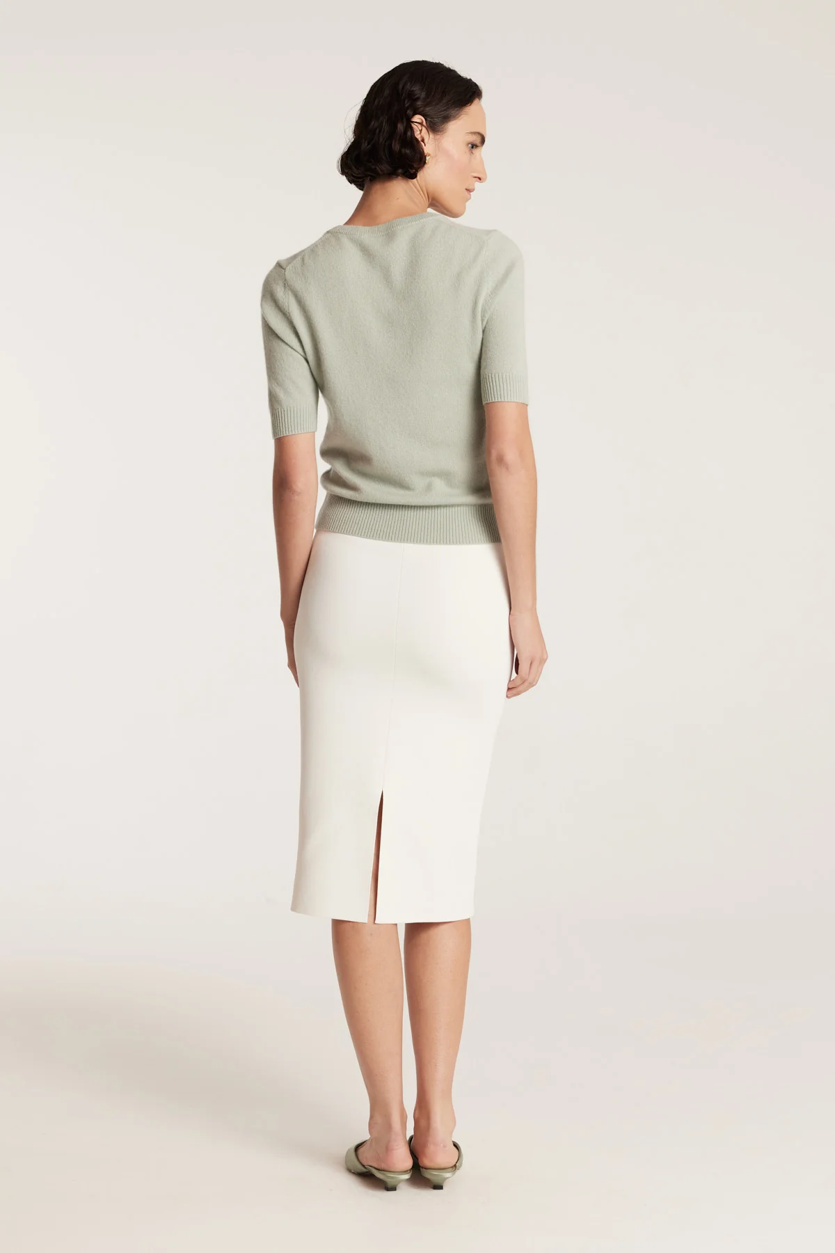 Crepe Knit Skirt - Neutral - Image 4