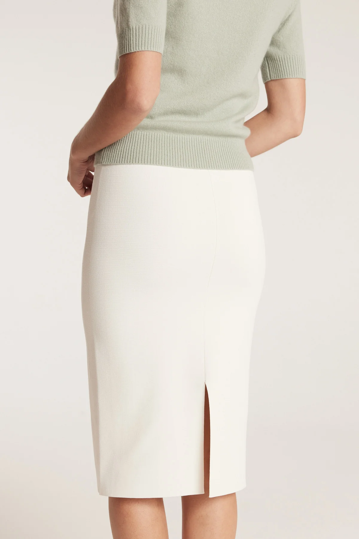Crepe Knit Skirt - Neutral - Image 5