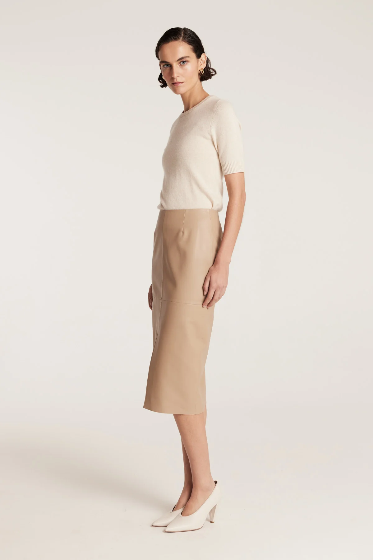 Leather Skirt - Neutral - Image 3