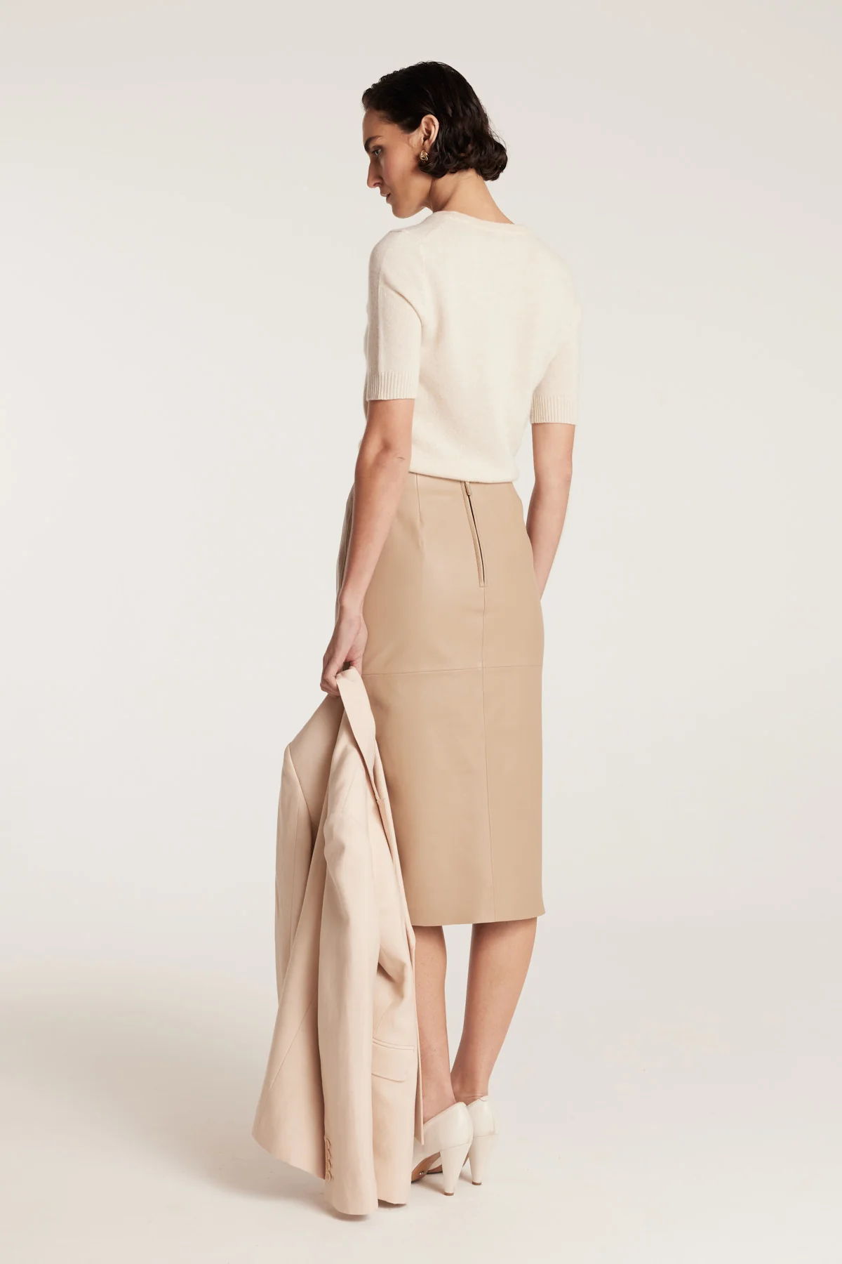 Leather Skirt - Neutral - Image 4