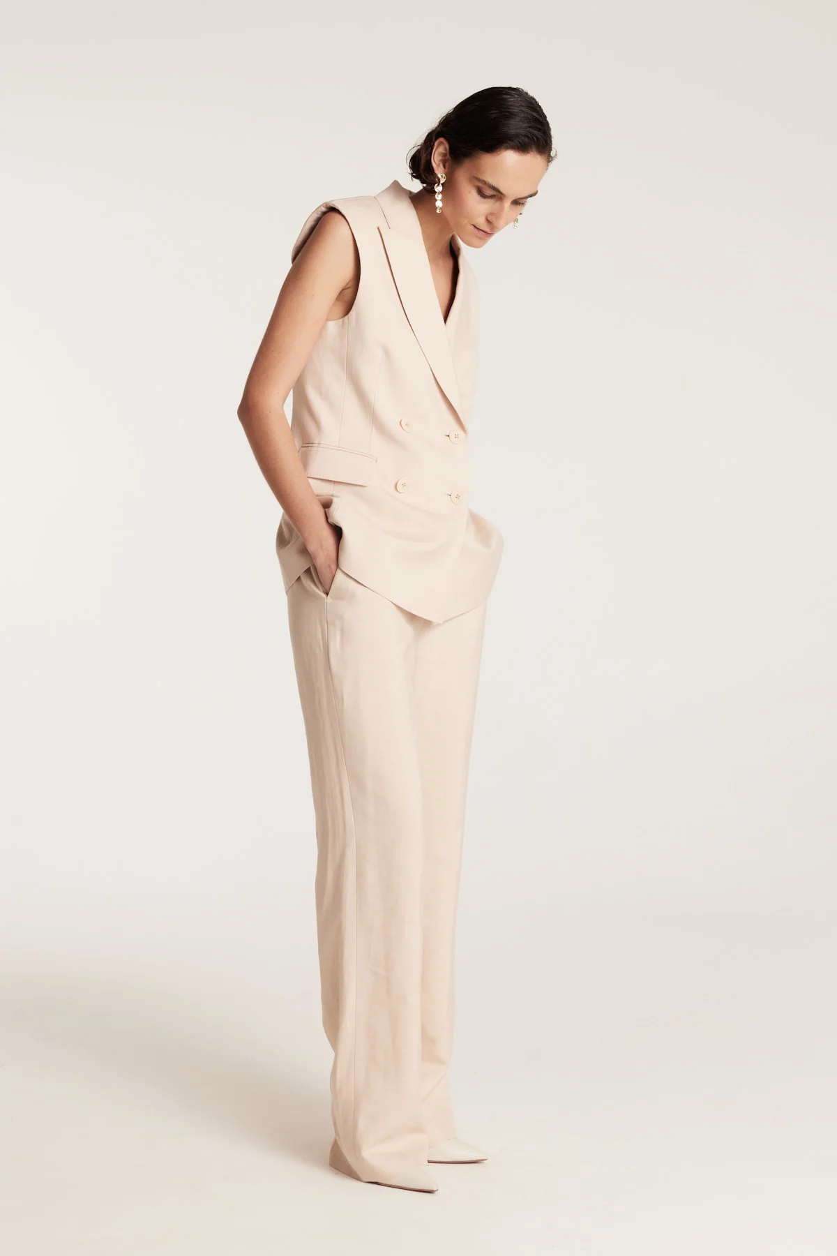 Skye Linen Pant - Neutral - Image 3