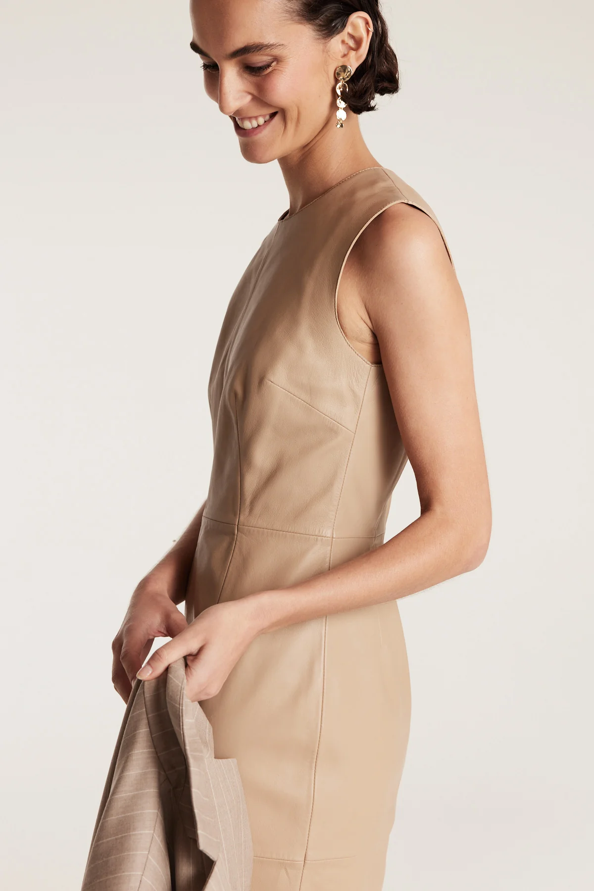 Leather Dress - Neutral - Image 5