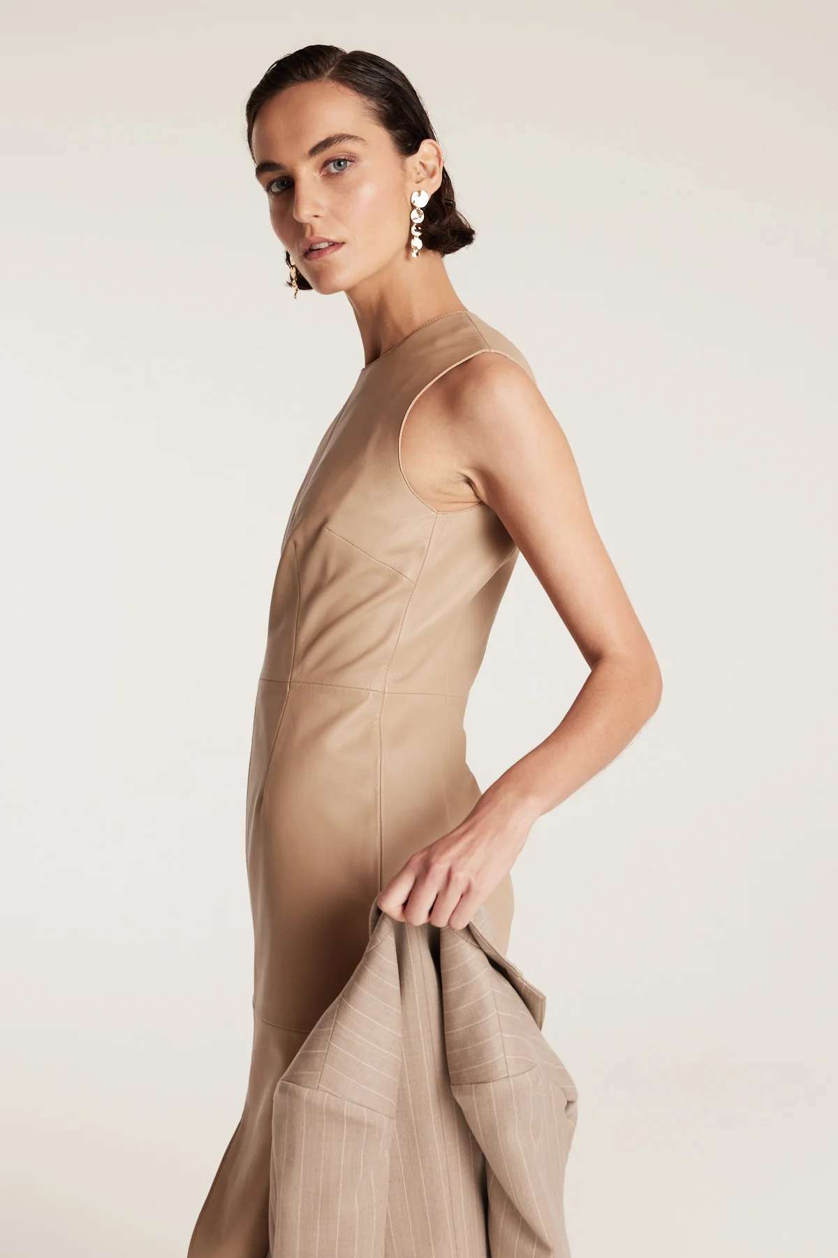 Leather Dress - Neutral - Image 7