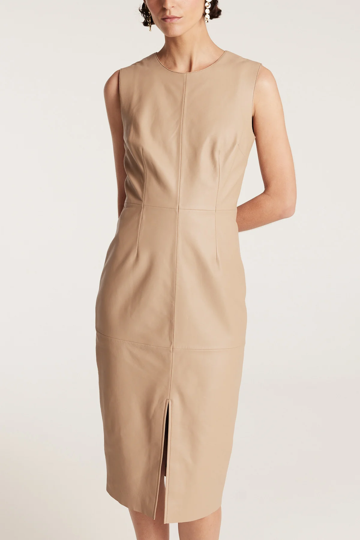 Leather Dress - Neutral - Image 8