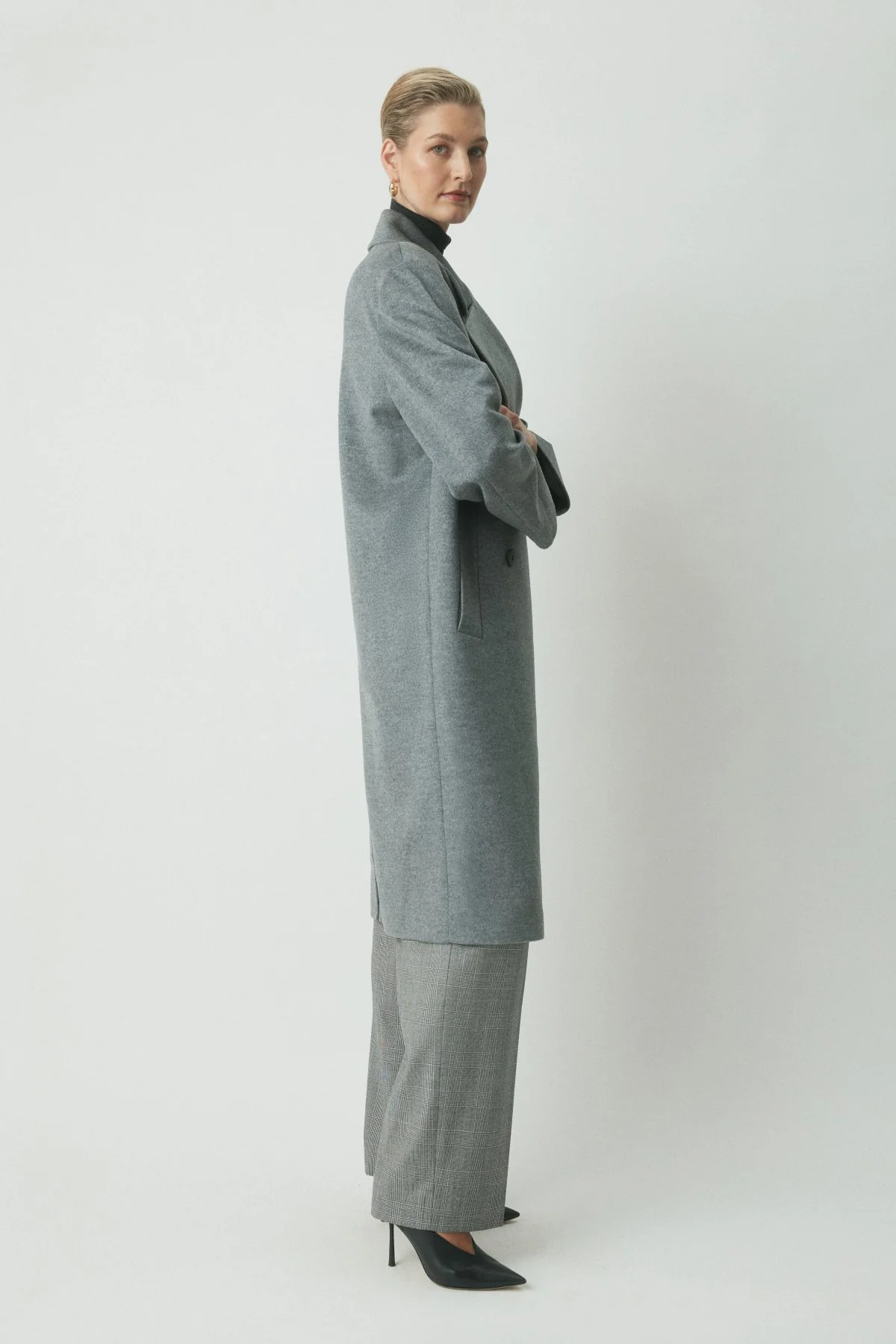 Nico Wool Peacoat - Grey Marle - Image 3