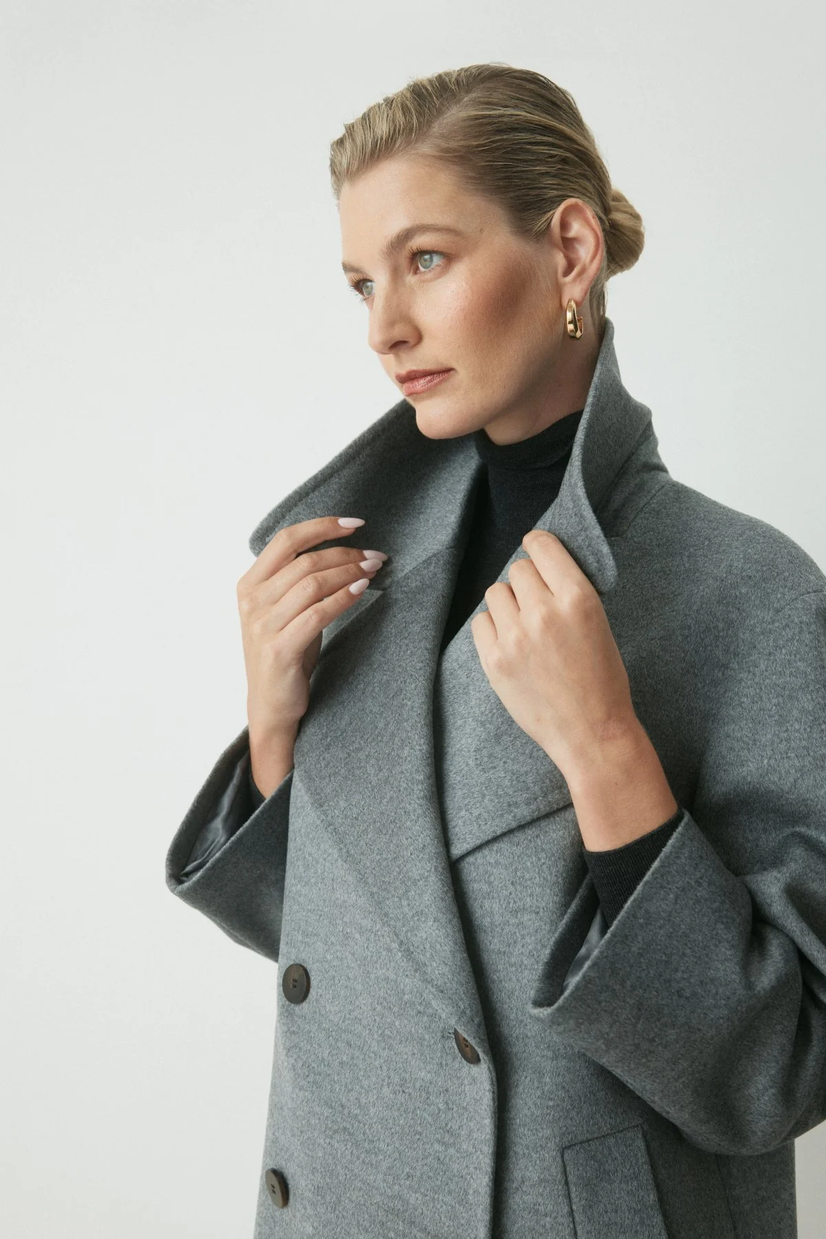 Nico Wool Peacoat - Grey Marle - Image 5