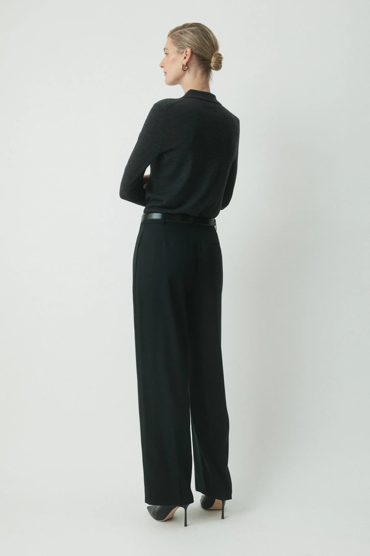 Nolan Wool Pant - Black - Image 4