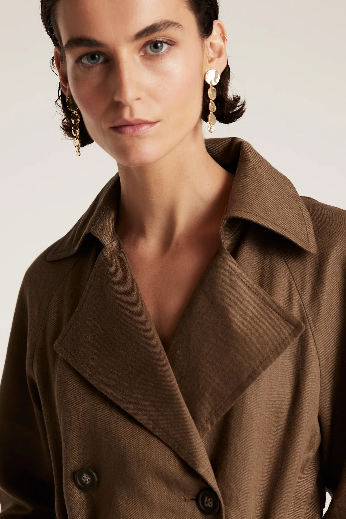 Linen Trench Coat - Nutmeg - Image 7