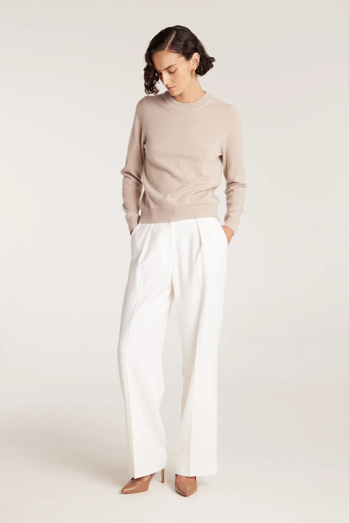 Cashmere Crew Jumper - Oatmeal