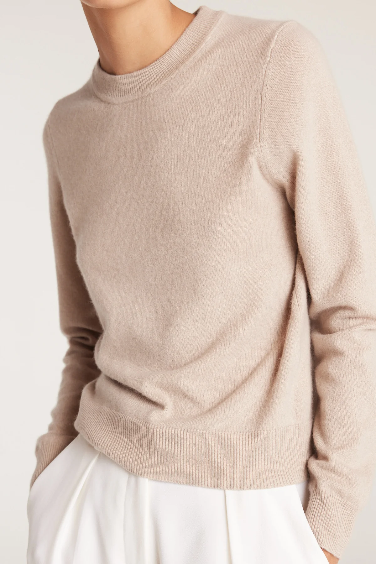 Cashmere Crew Jumper - Oatmeal - Image 2