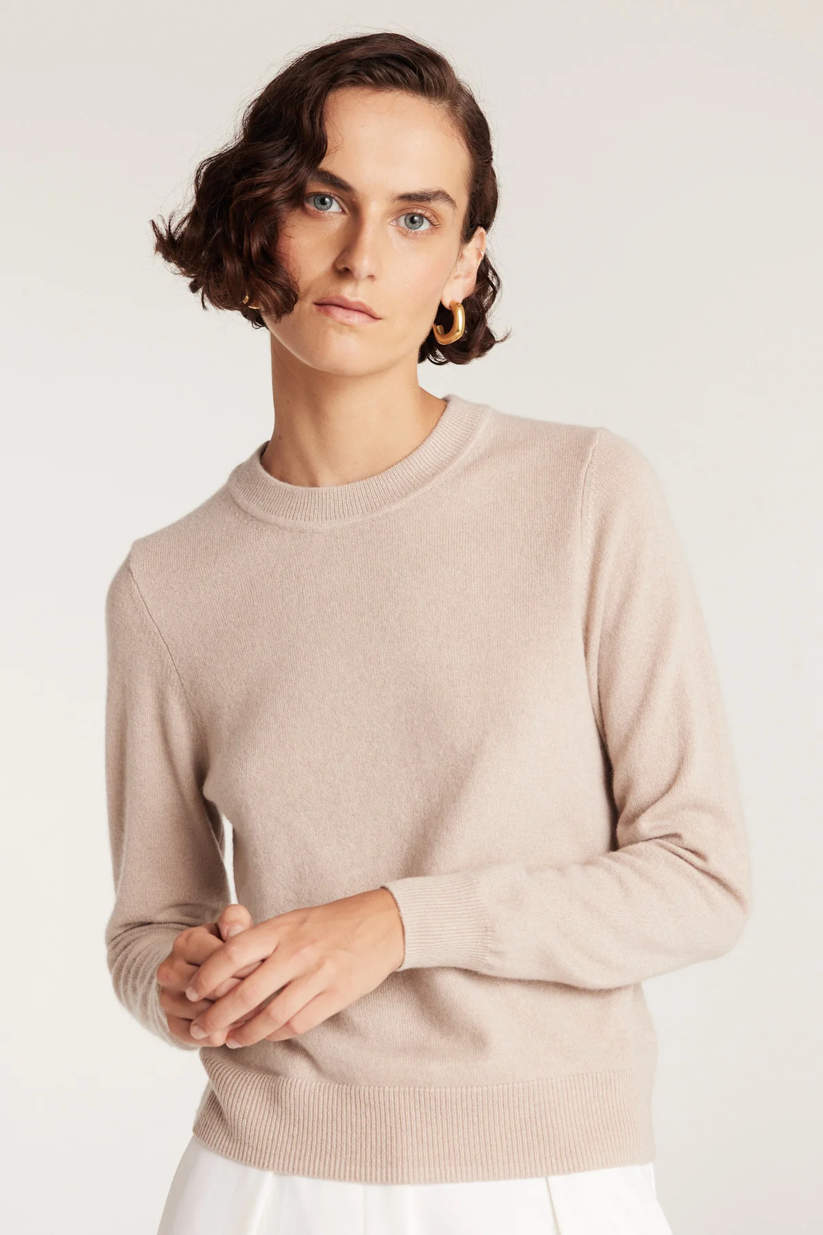 Cashmere Crew Jumper - Oatmeal - Image 6