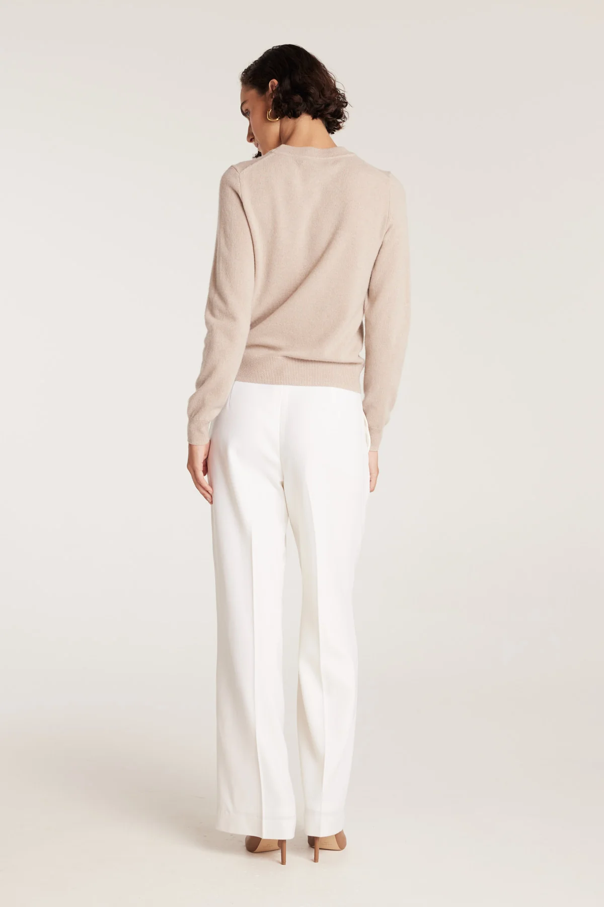 Cashmere Crew Jumper - Oatmeal - Image 7
