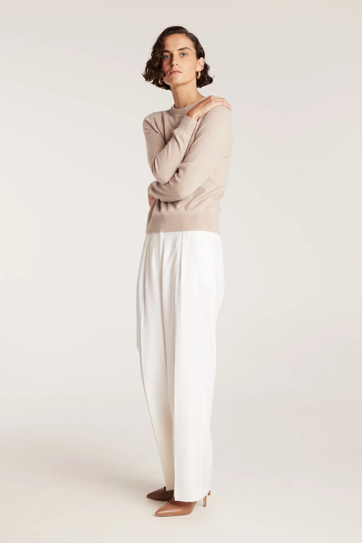 Cashmere Crew Jumper - Oatmeal - Image 8