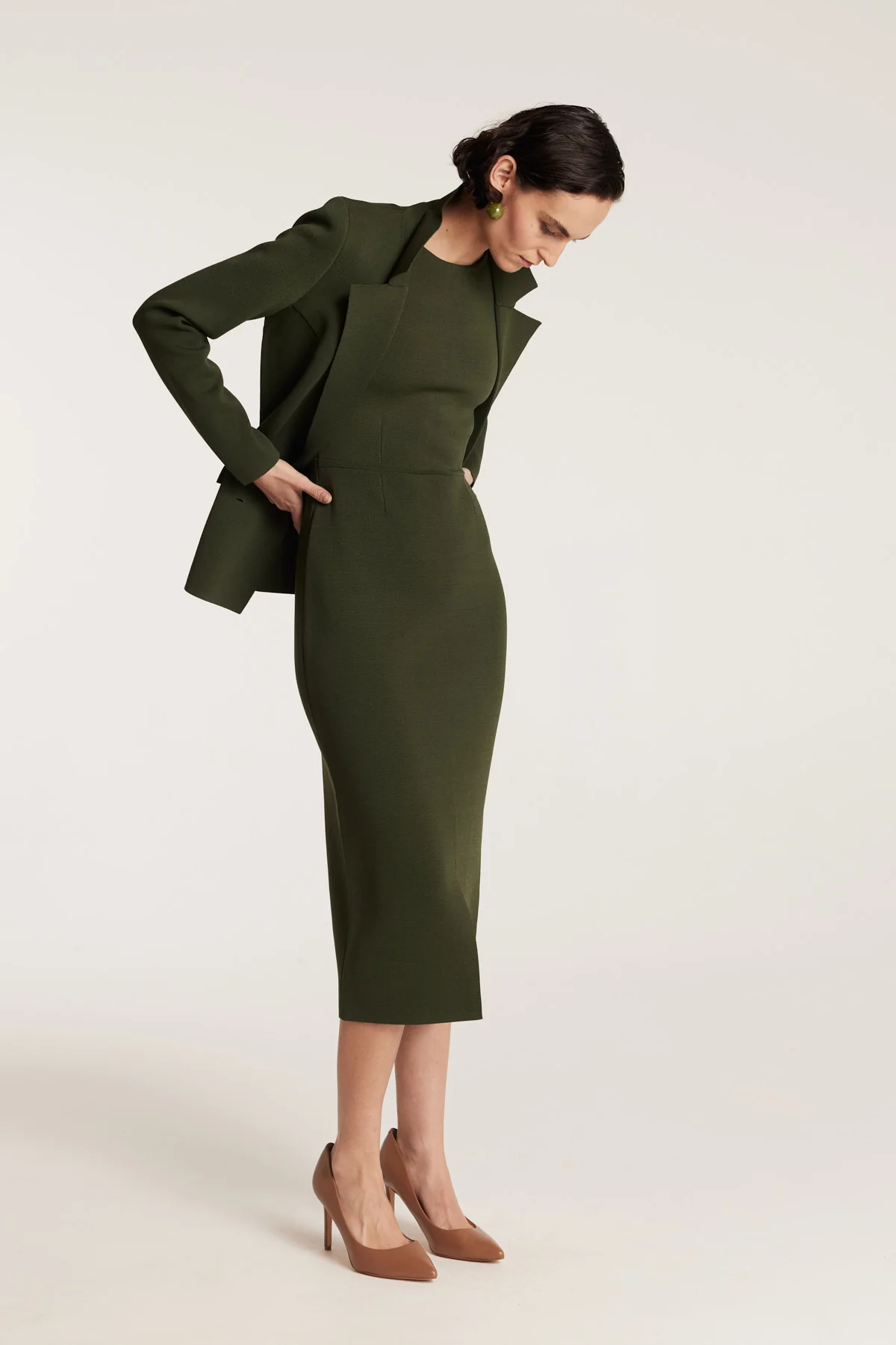 Crepe Britt Jacket - Olive - Image 3