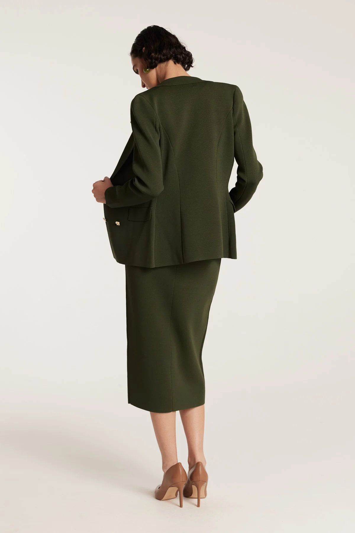 Crepe Britt Jacket - Olive - Image 4
