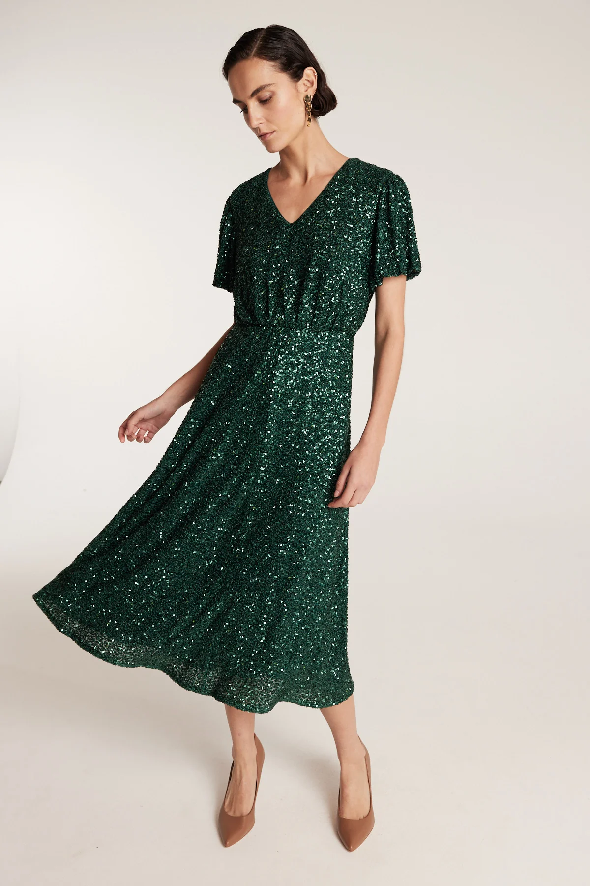 Sequin Dress - Olive - Image 5