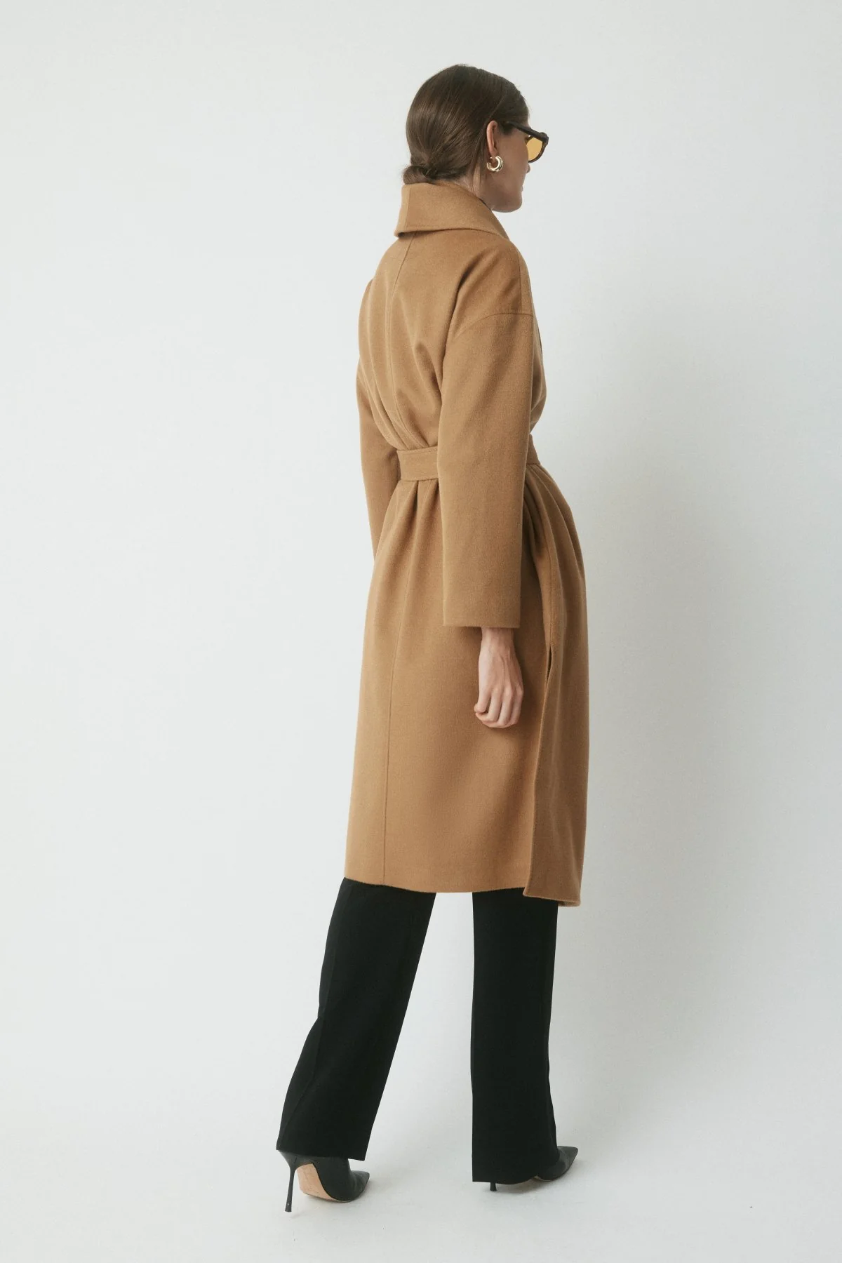 Otto Wool Drape Coat - Camel - Image 4
