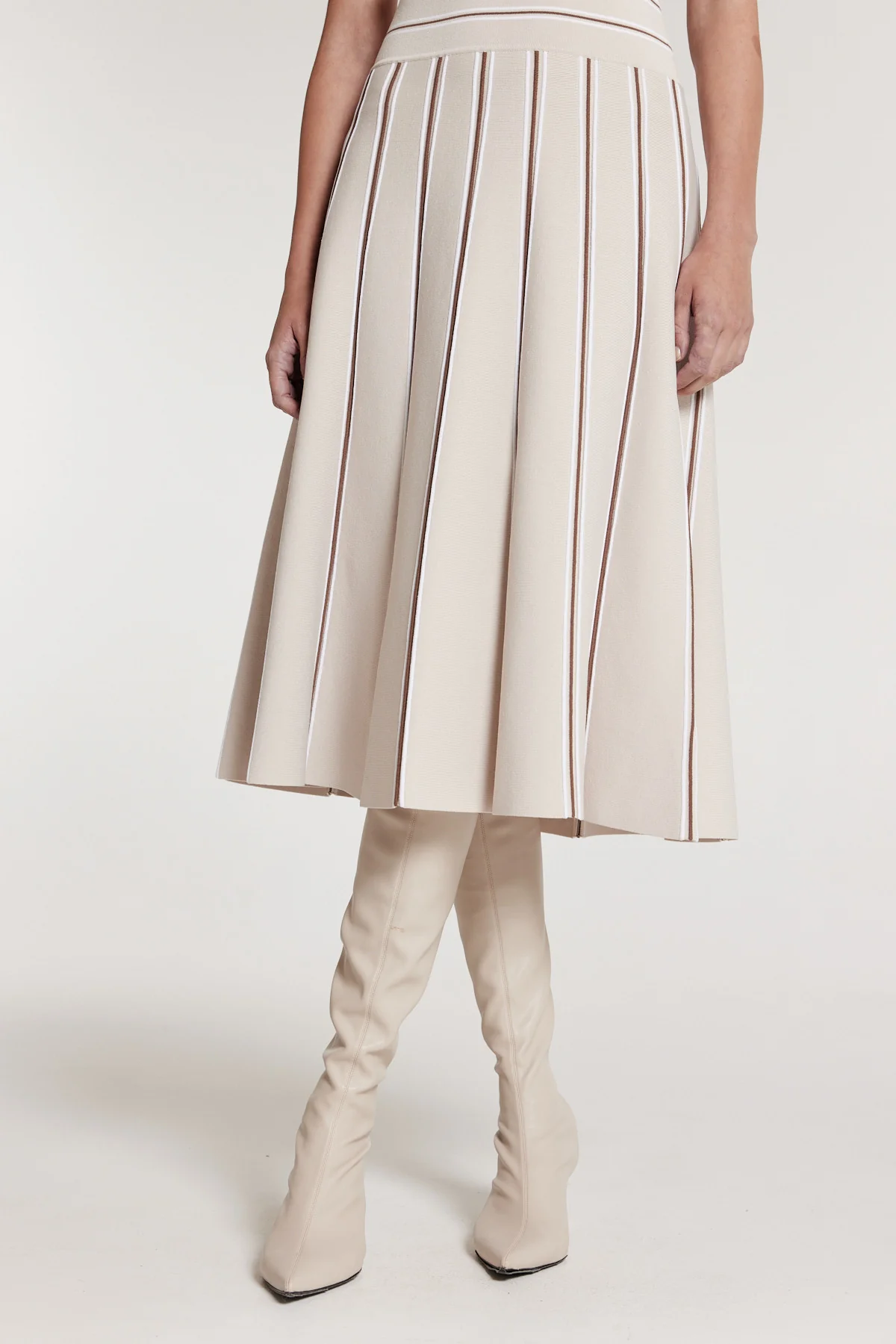 Gabriela Knit Skirt - Oyster/Spice - Image 2