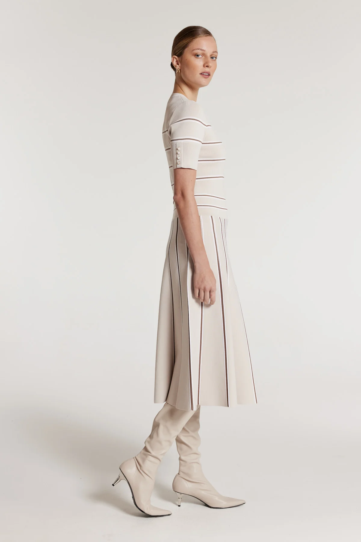Gabriela Knit Skirt - Oyster/Spice - Image 4