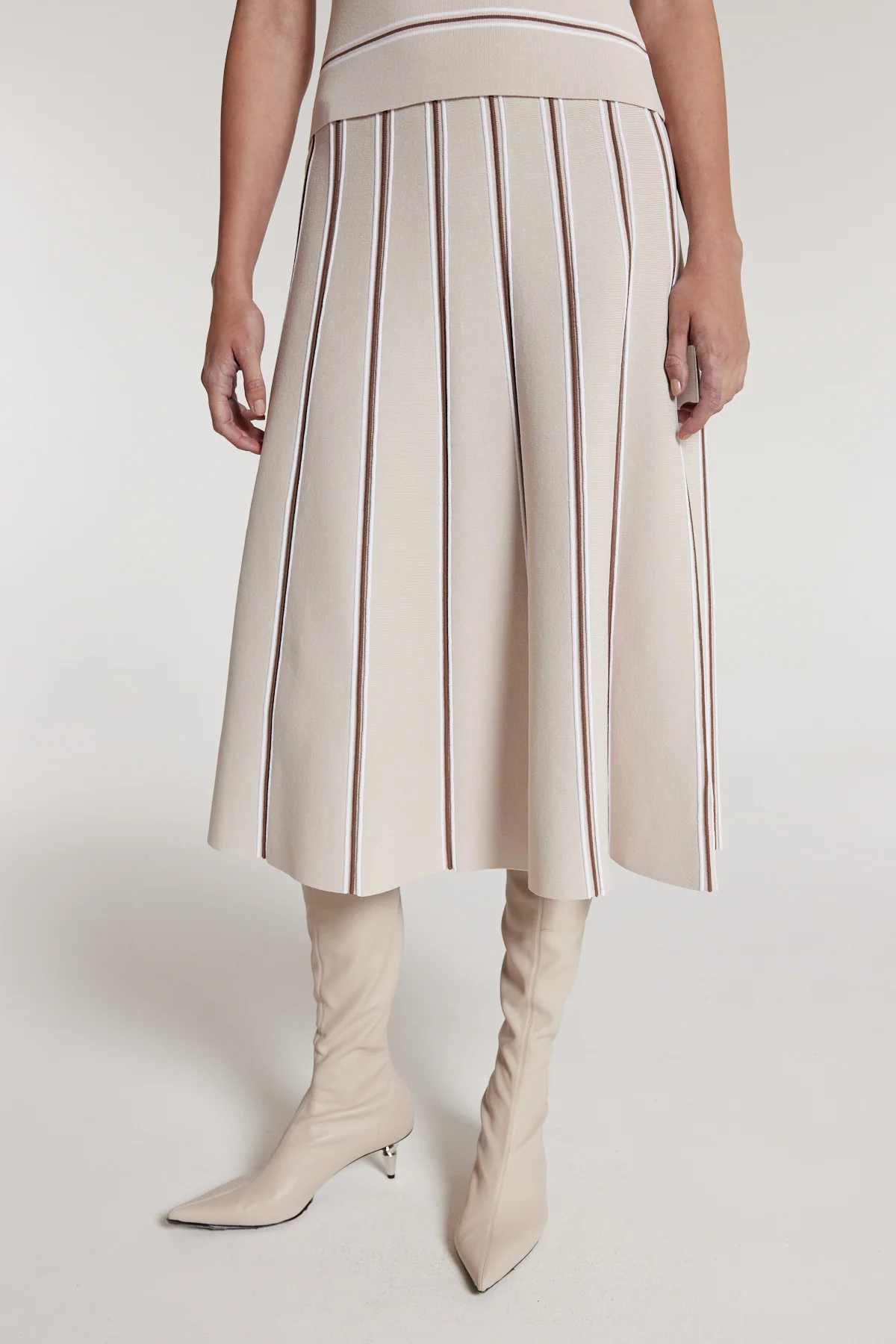Gabriela Knit Skirt - Oyster/Spice - Image 6
