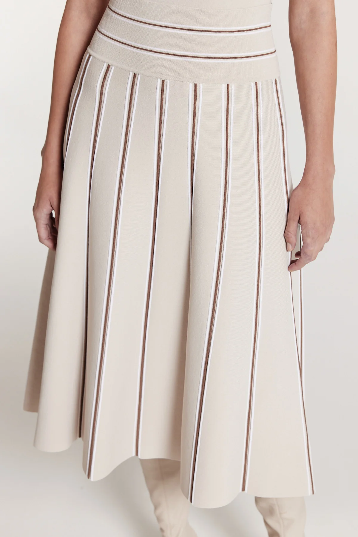 Gabriela Knit Skirt - Oyster/Spice - Image 7