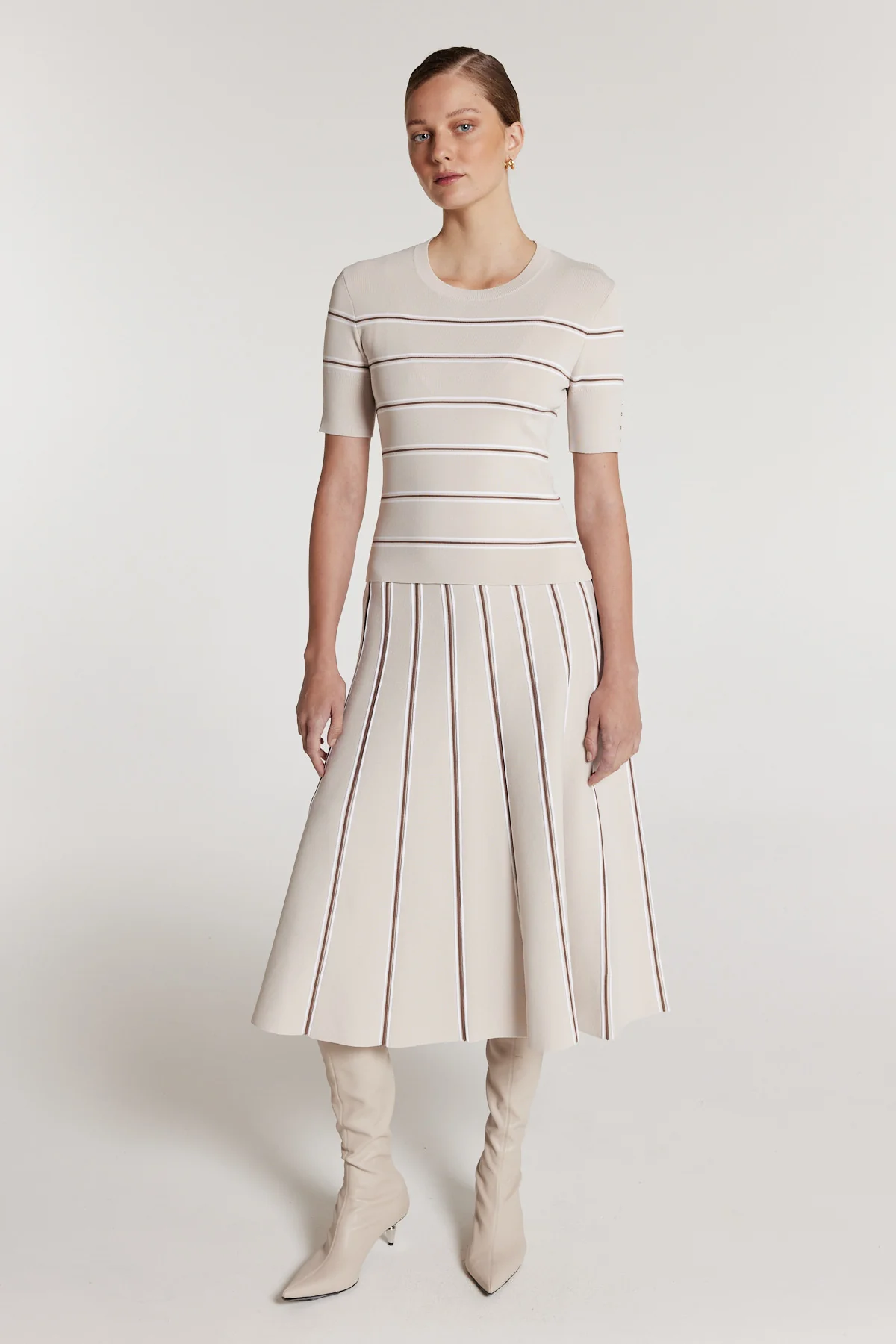 Gabriela Knit Skirt - Oyster/Spice - Image 9