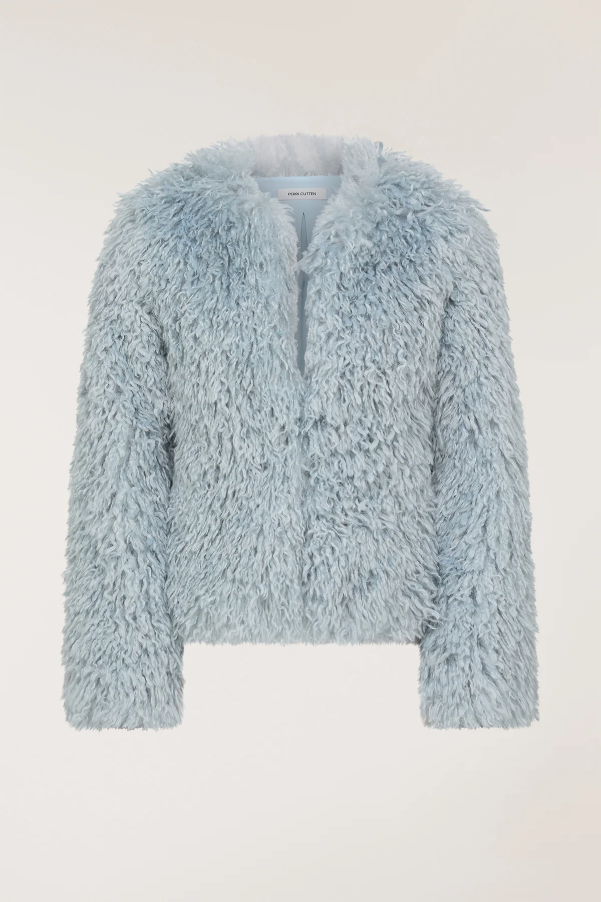 Faux Fur Jacket - Pale Blue - Image 4