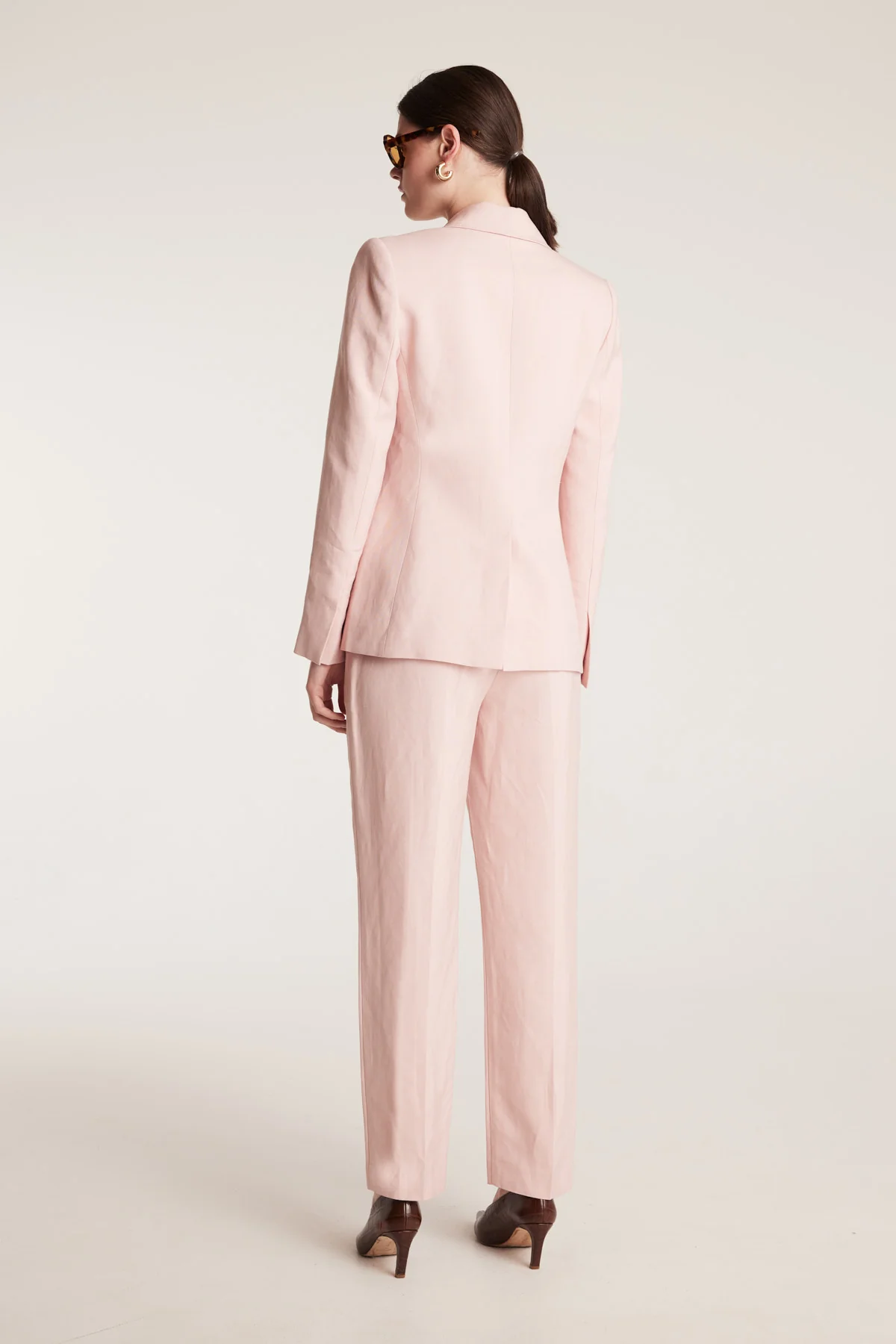 Sienna Linen Jacket - Pale Pink - Image 4