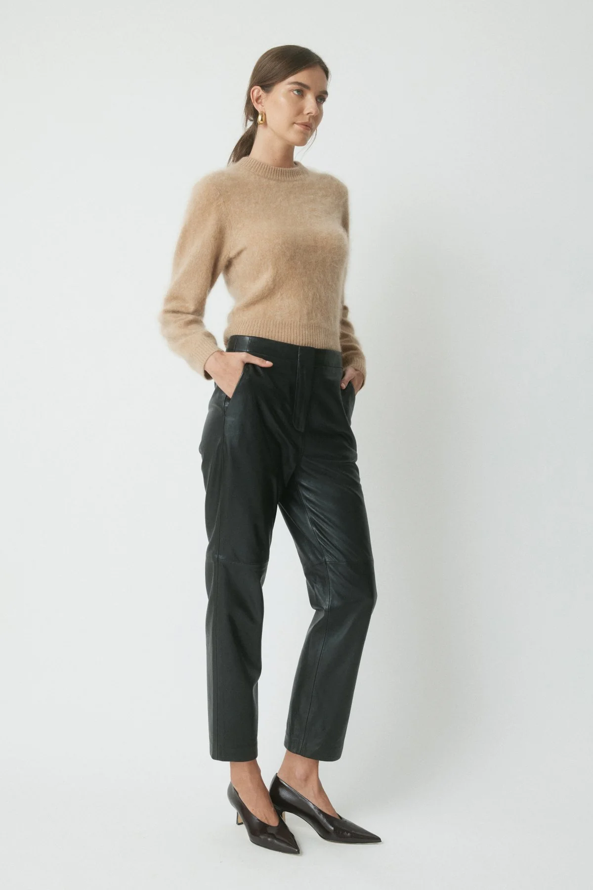 Patti Leather Pant - Black - Image 3