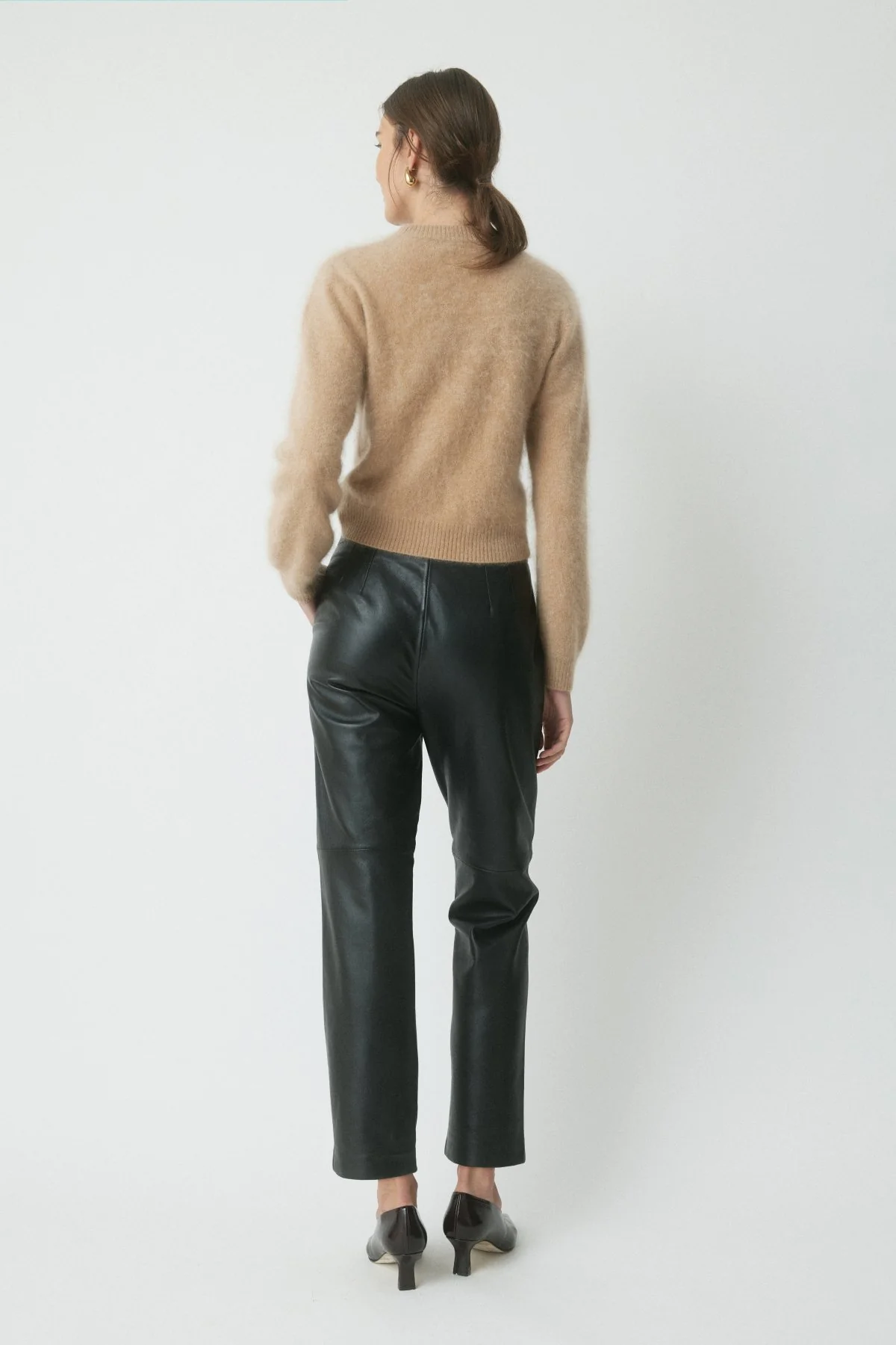 Patti Leather Pant - Black - Image 4