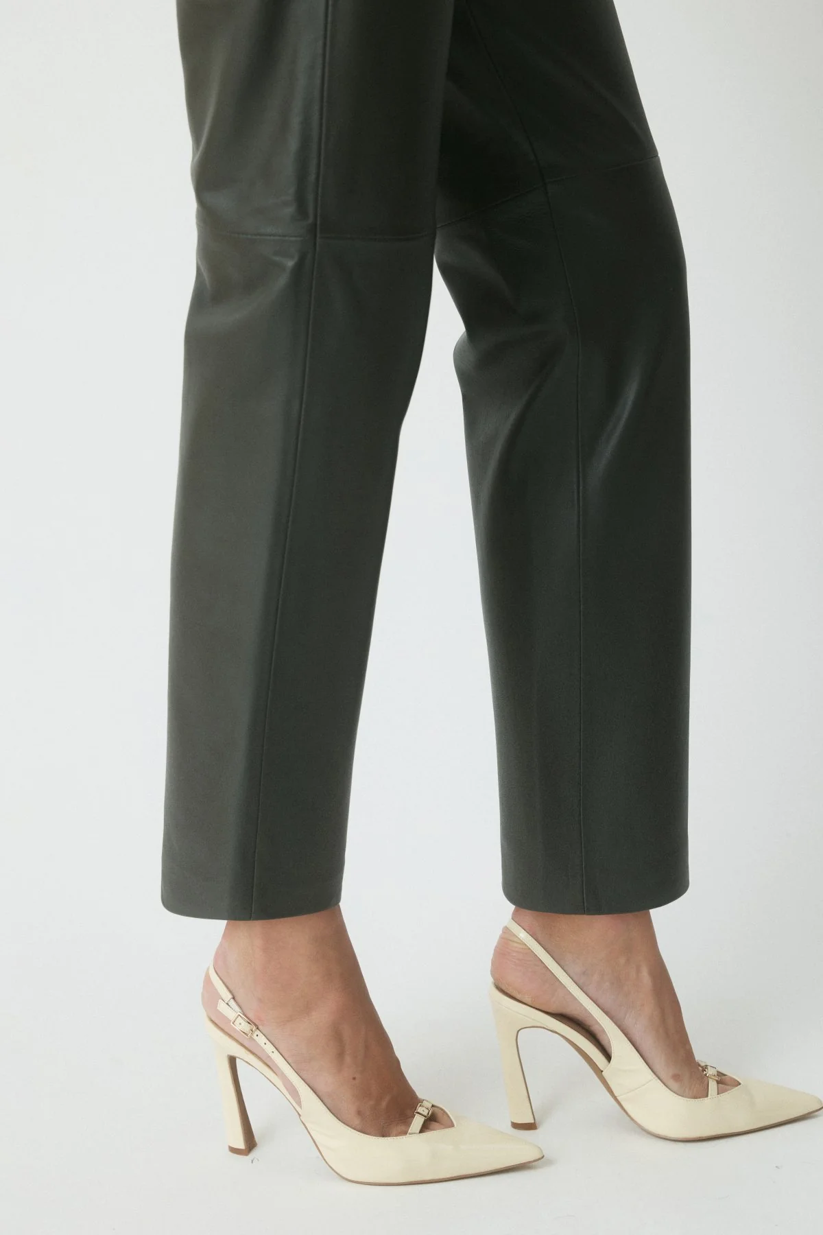 Patti Leather Pant - Dark Olive - Image 5