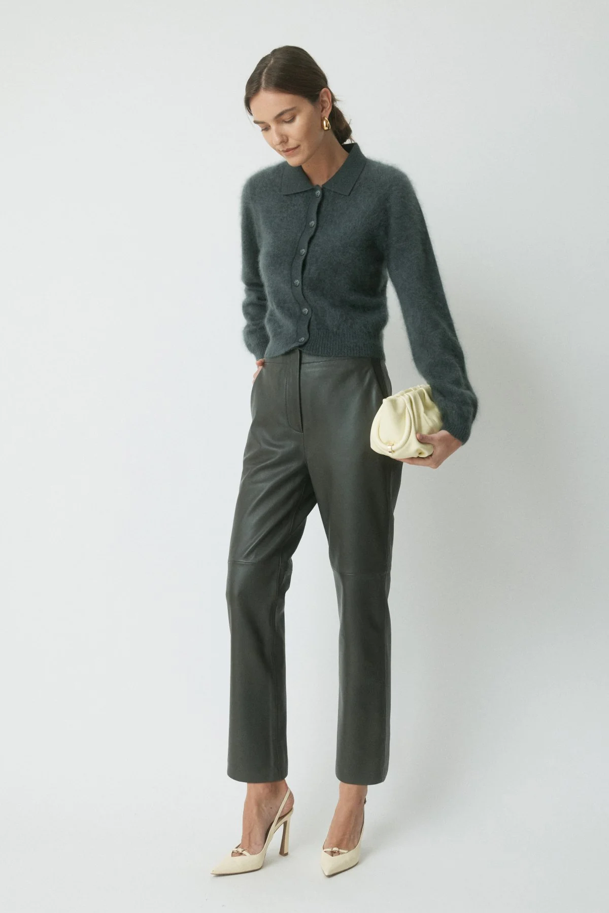 Phoenix Cashmere Cardigan - Dark Olive - Image 3
