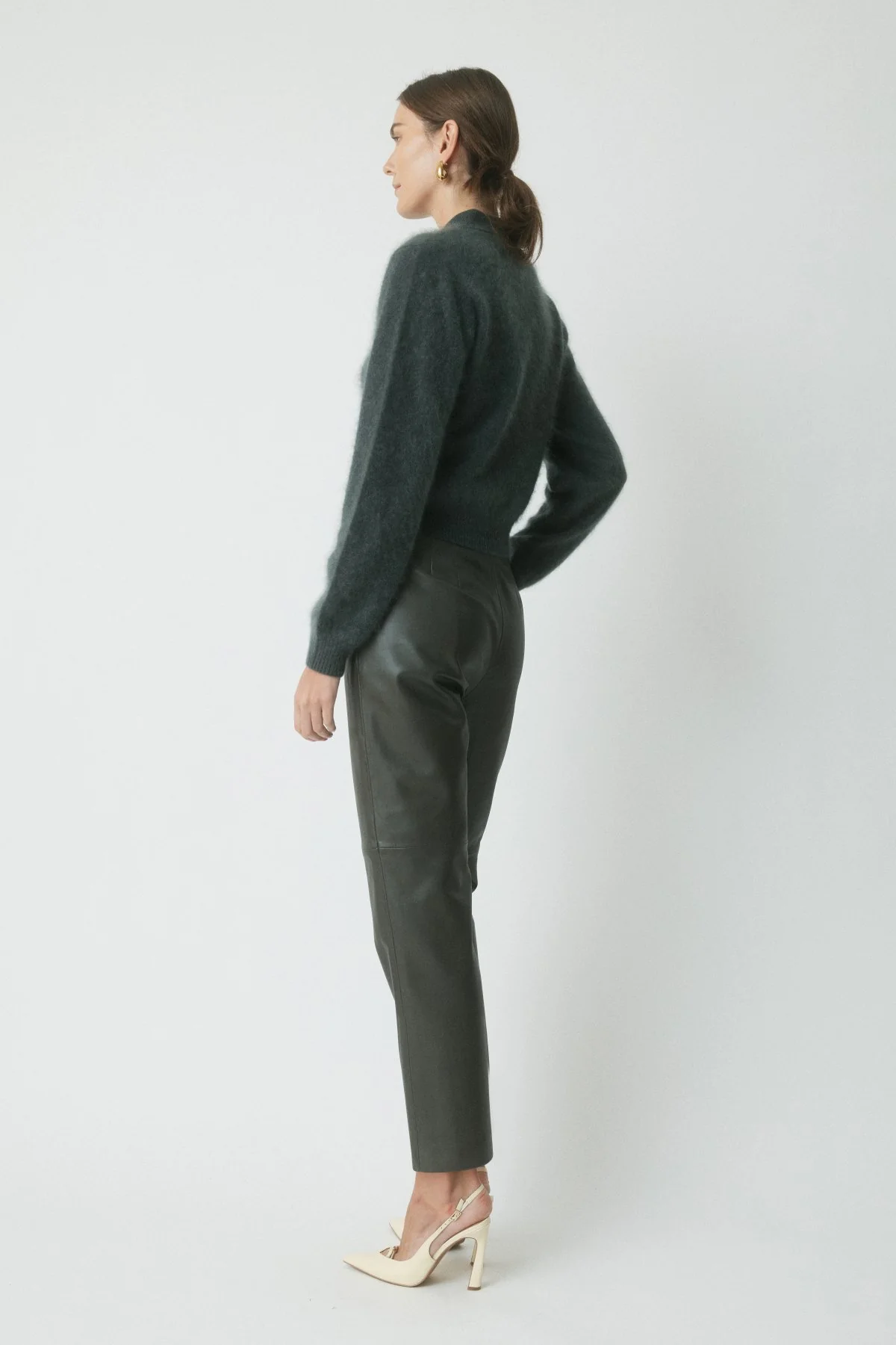 Phoenix Cashmere Cardigan - Dark Olive - Image 4
