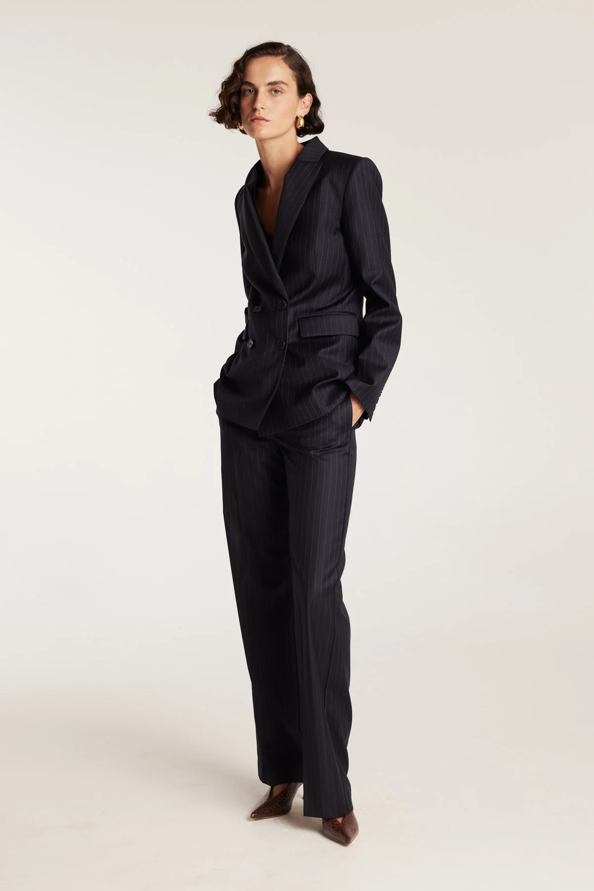 Pinstripe Jacket - Navy/White - Image 3
